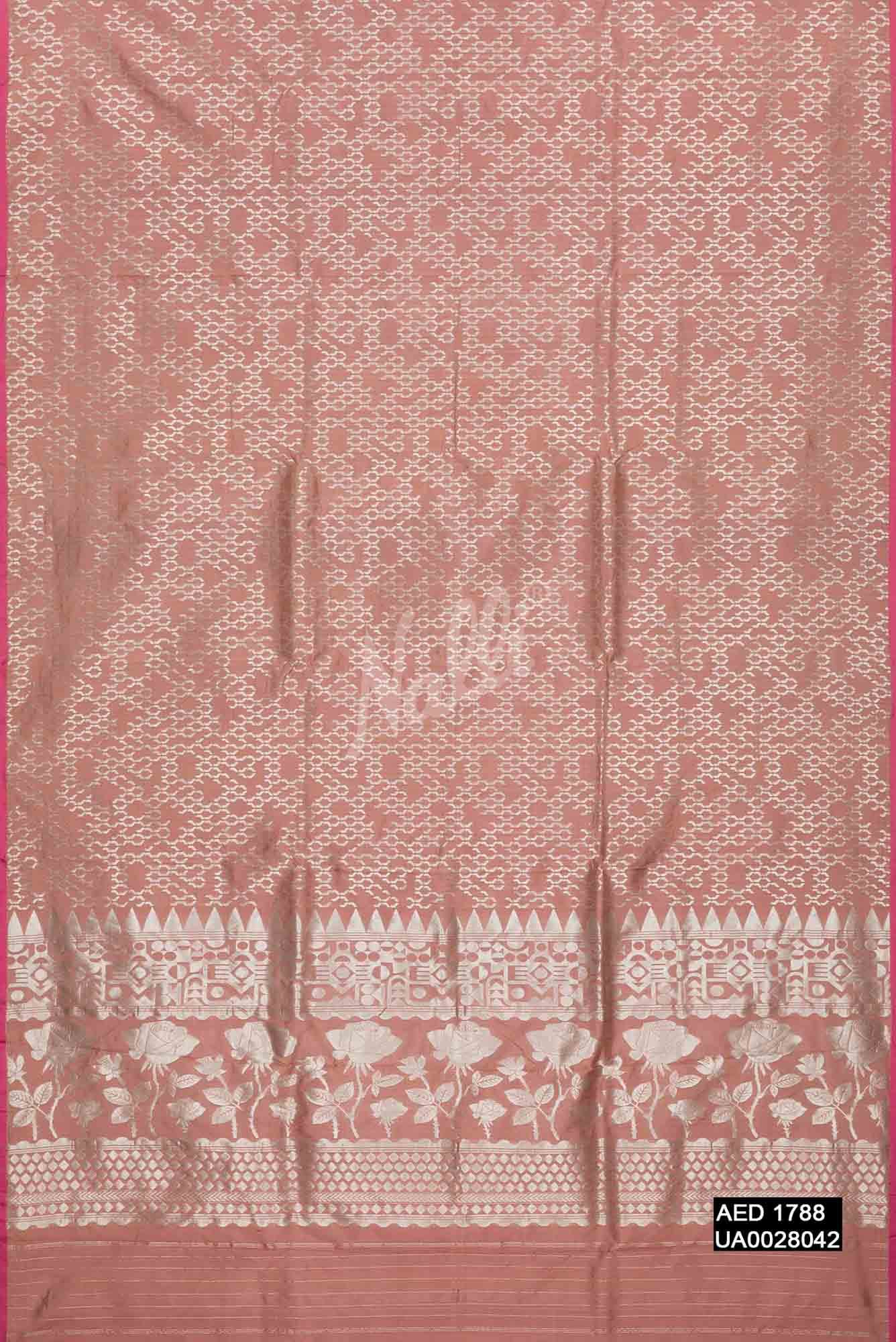 Rose Gold Banarasi Silk Saree
