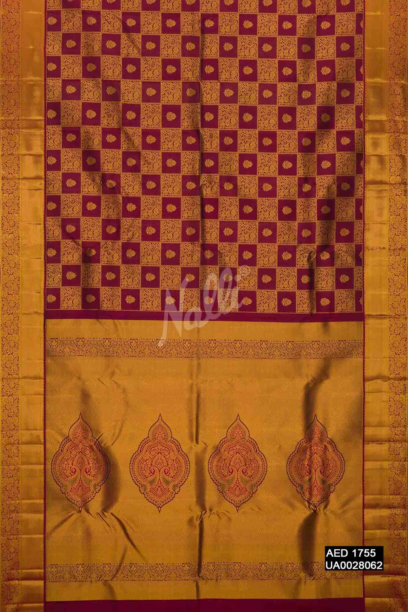 Maroon Kanchipuram Silk Saree