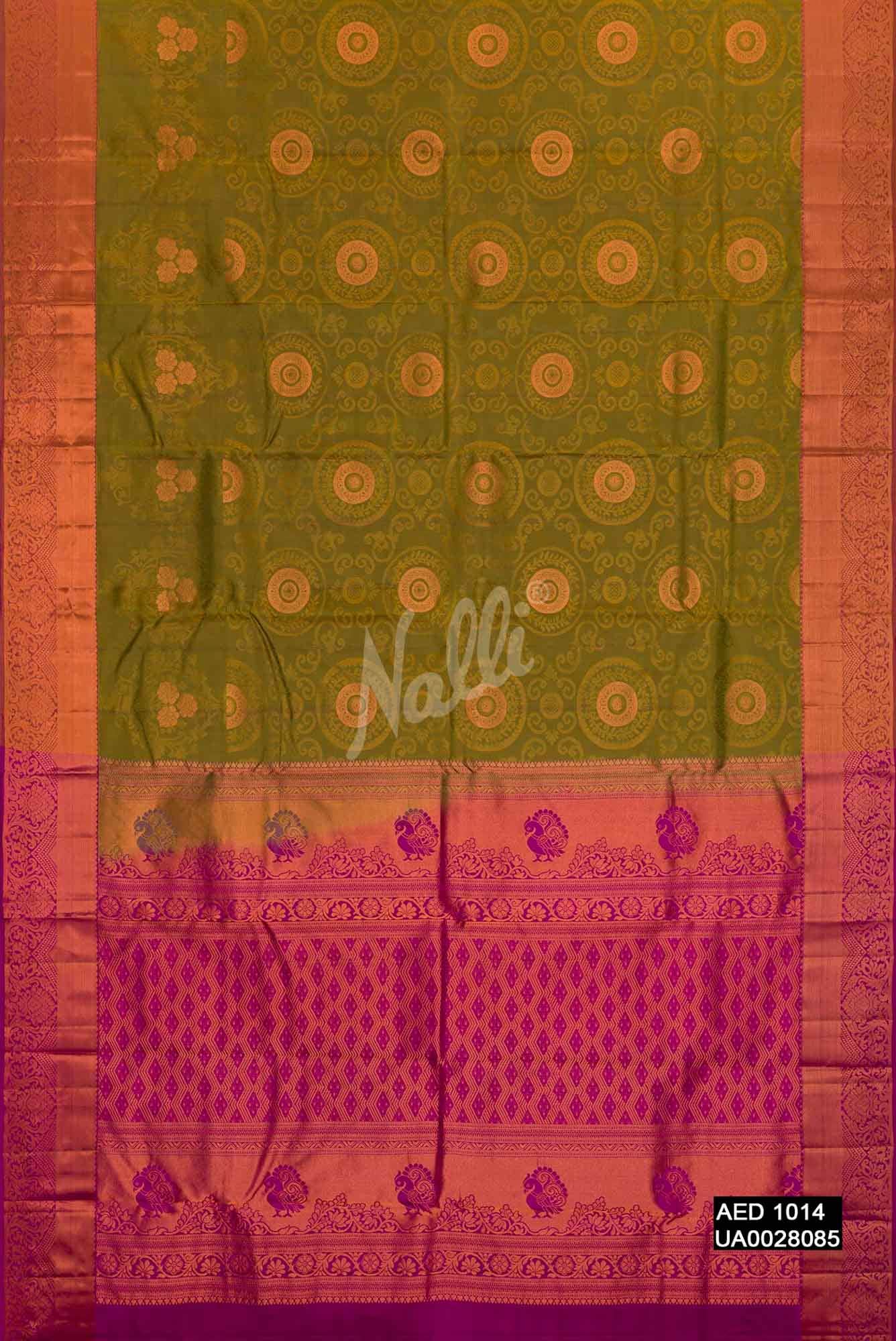 Mehandi Green Kanchipuram Silk Saree