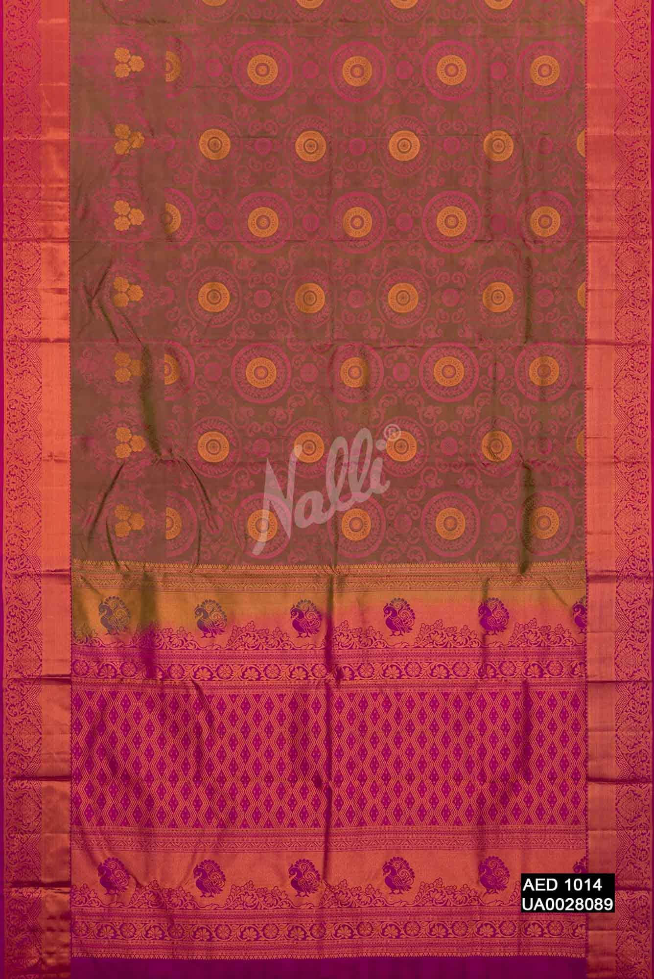 Mehandi Green Kanchipuram Silk Saree