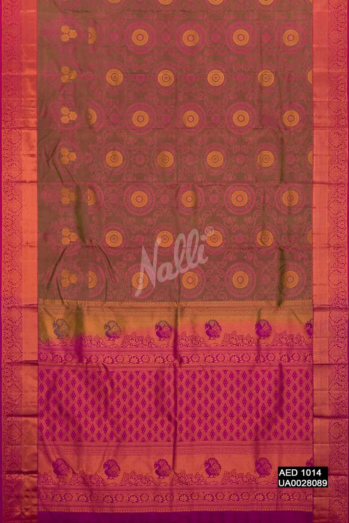 Mehandi Green Kanchipuram Silk Saree