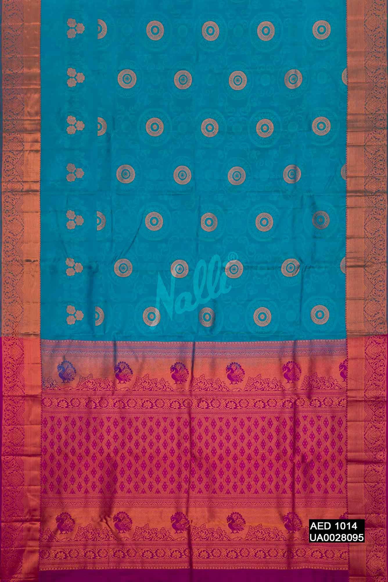 Peacock Blue Kanchipuram Silk Saree