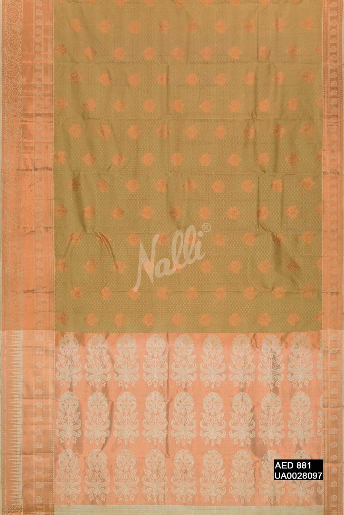 Mehandi Green Kanchipuram Silk Saree