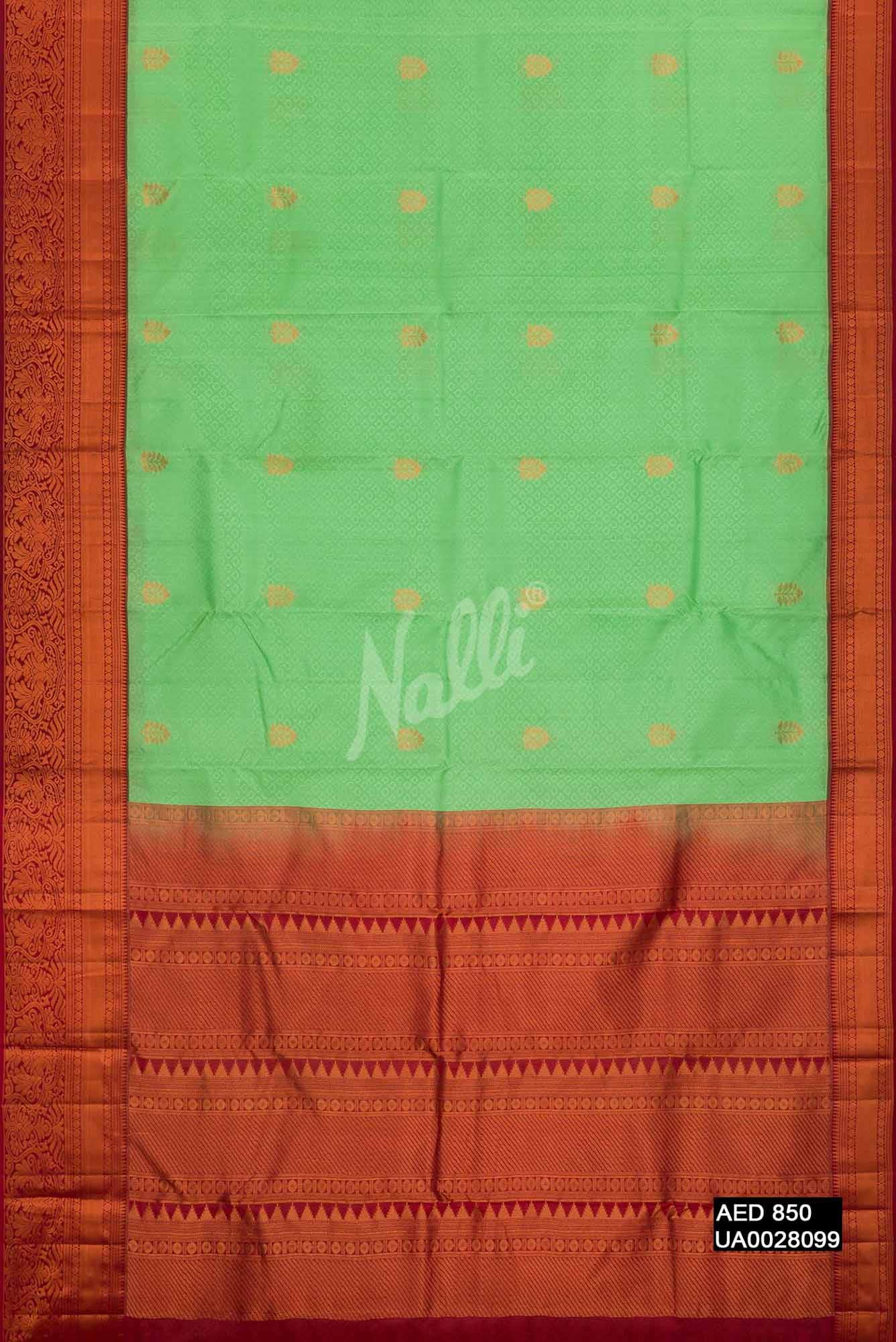 Sea Green Kanchipuram Silk Saree