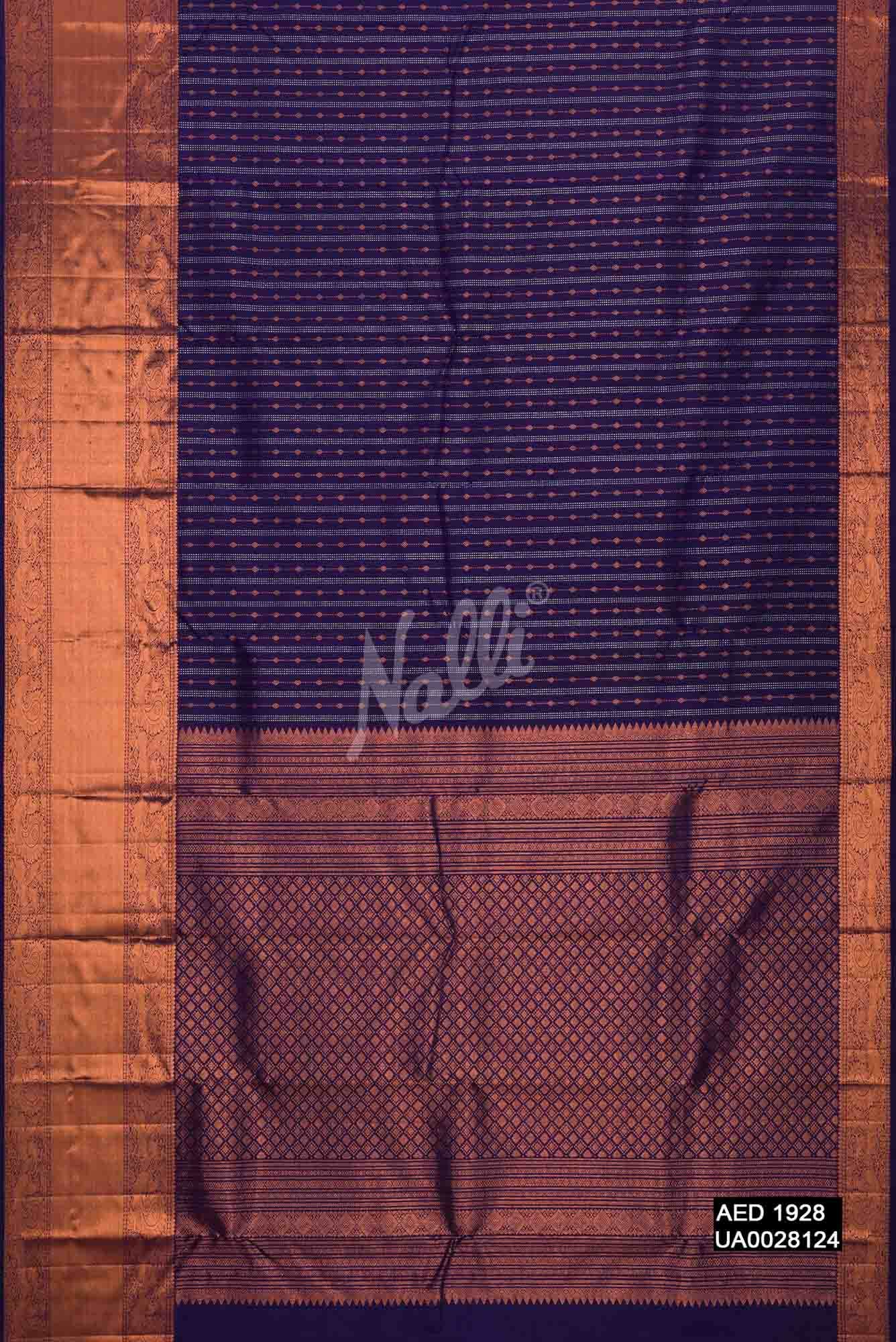 Navy Blue Kanchipuram Silk Saree