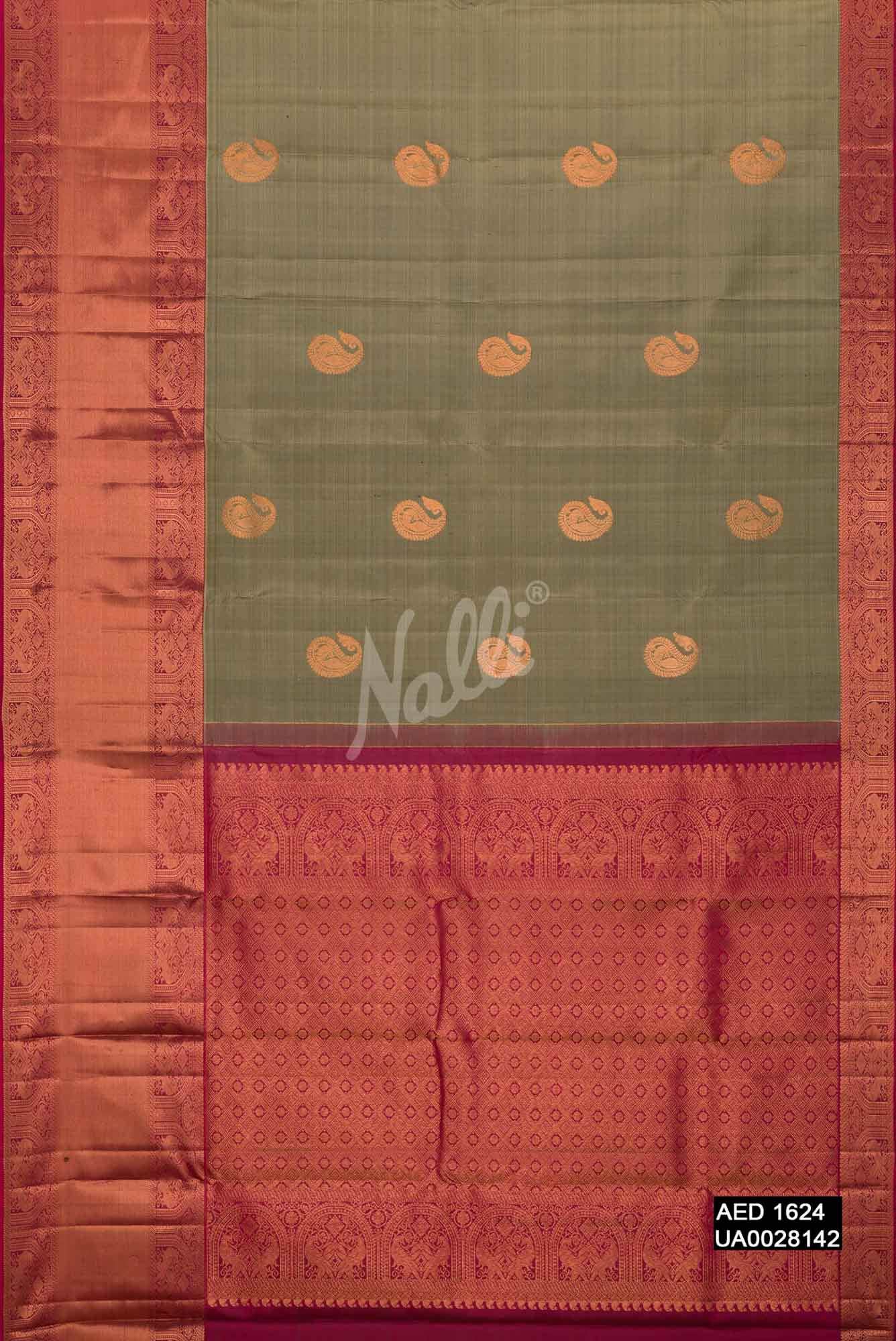 Grey Kanchipuram Silk Saree