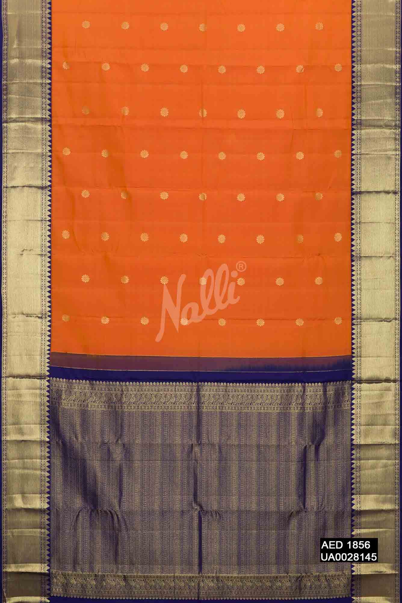 Orange Kanchipuram Silk Saree