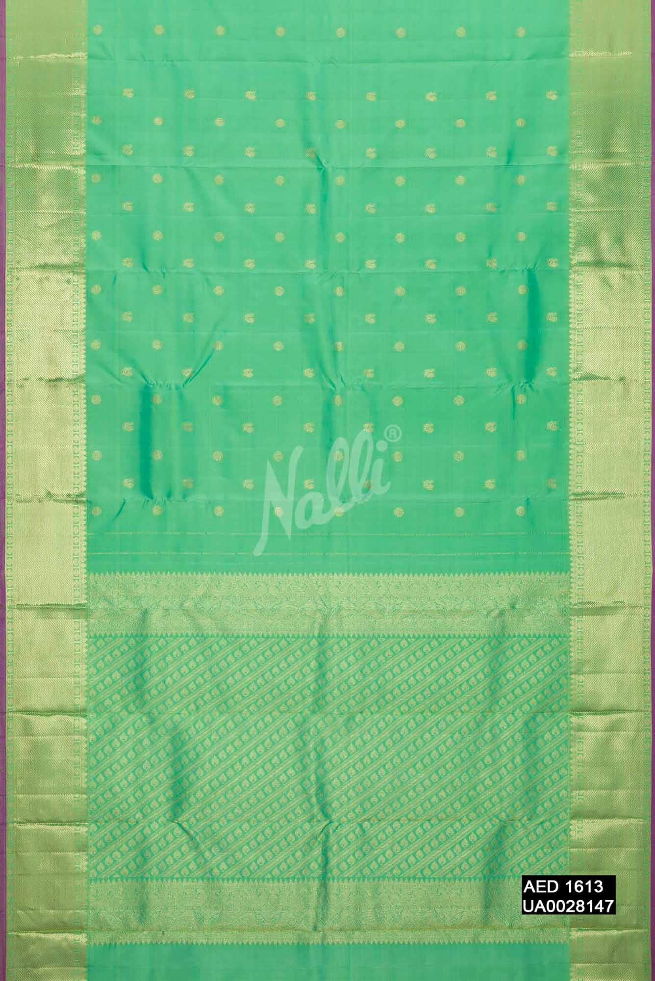 Sea Green Kanchipuram Silk Saree