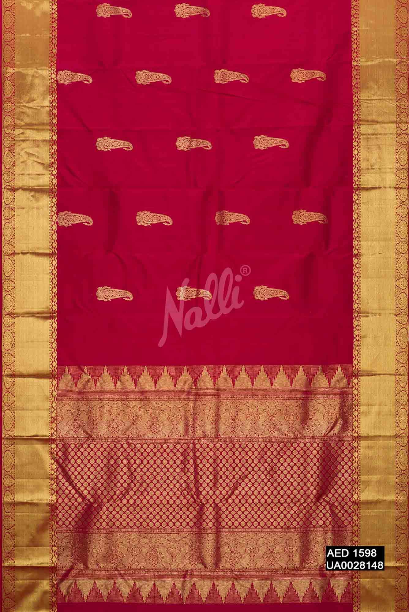 Maroon Kanchipuram Silk Saree