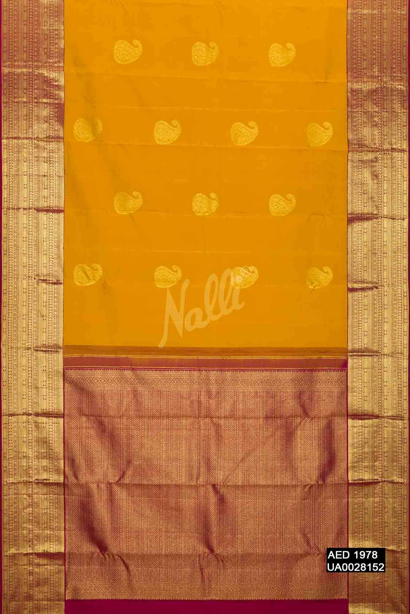 Mustard Kanchipuram Silk Saree