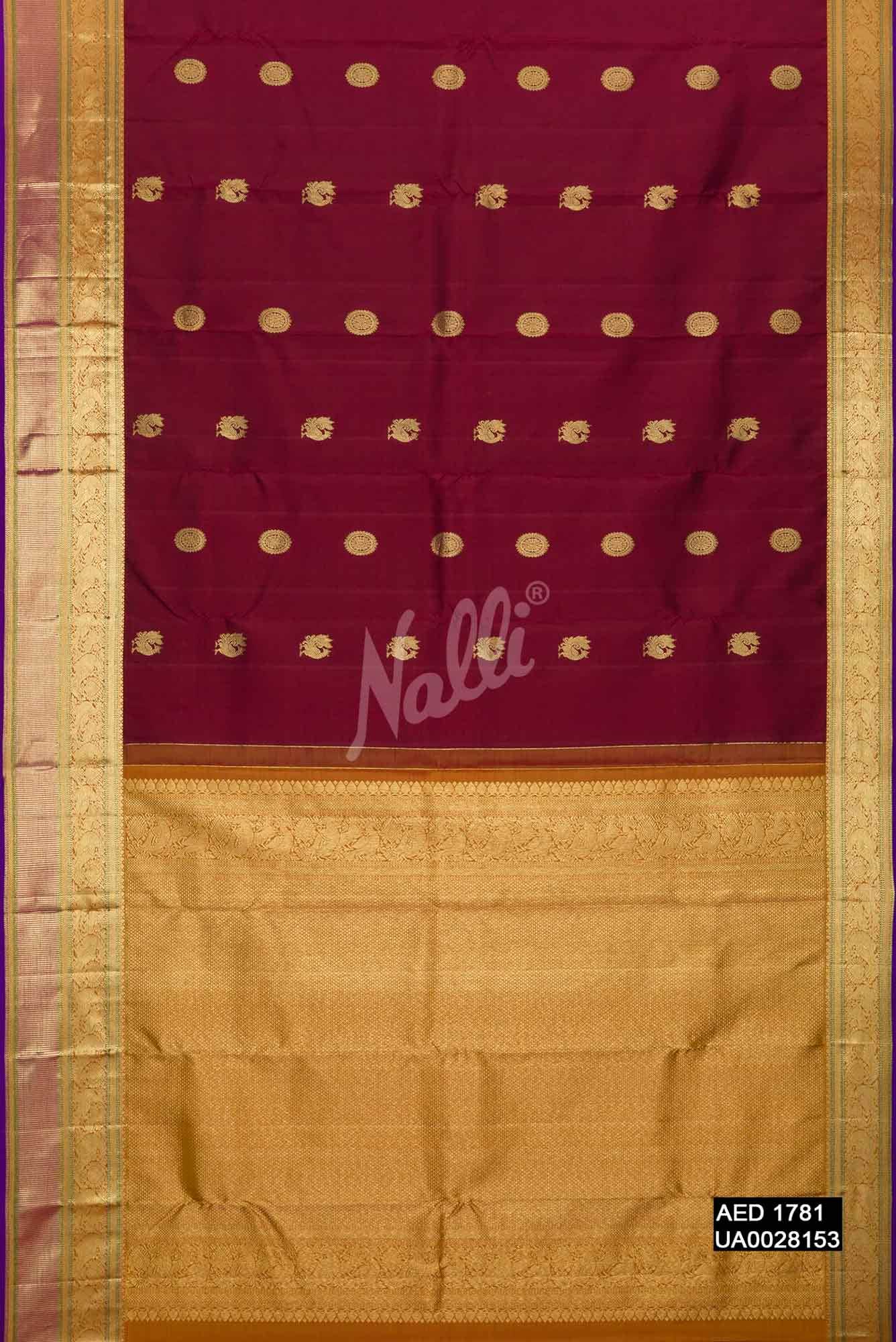 Maroon Kanchipuram Silk Saree
