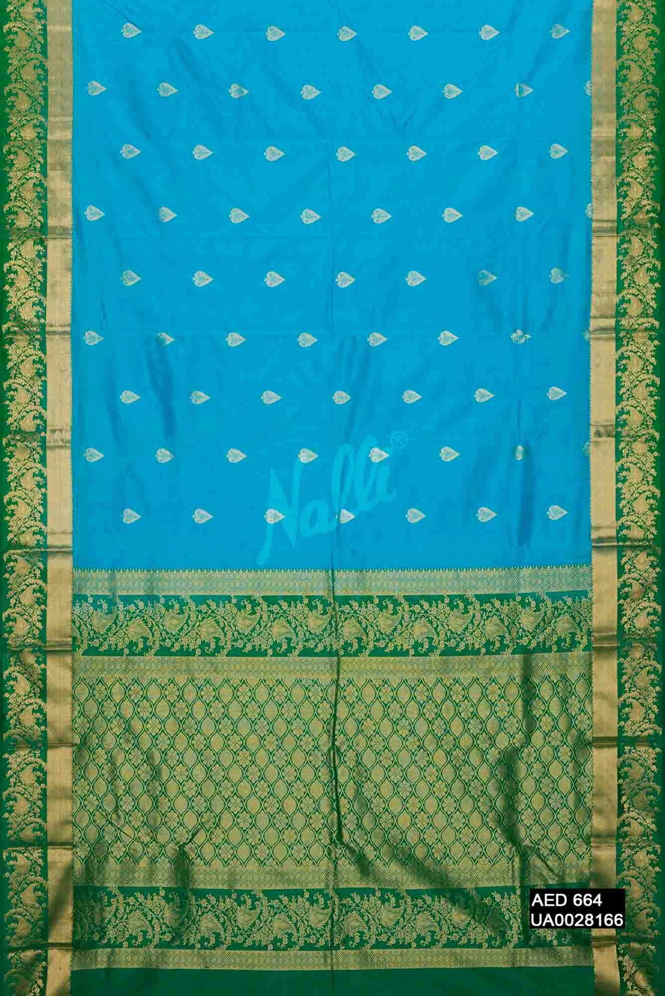 Sky Blue Kanchipuram Silk Saree