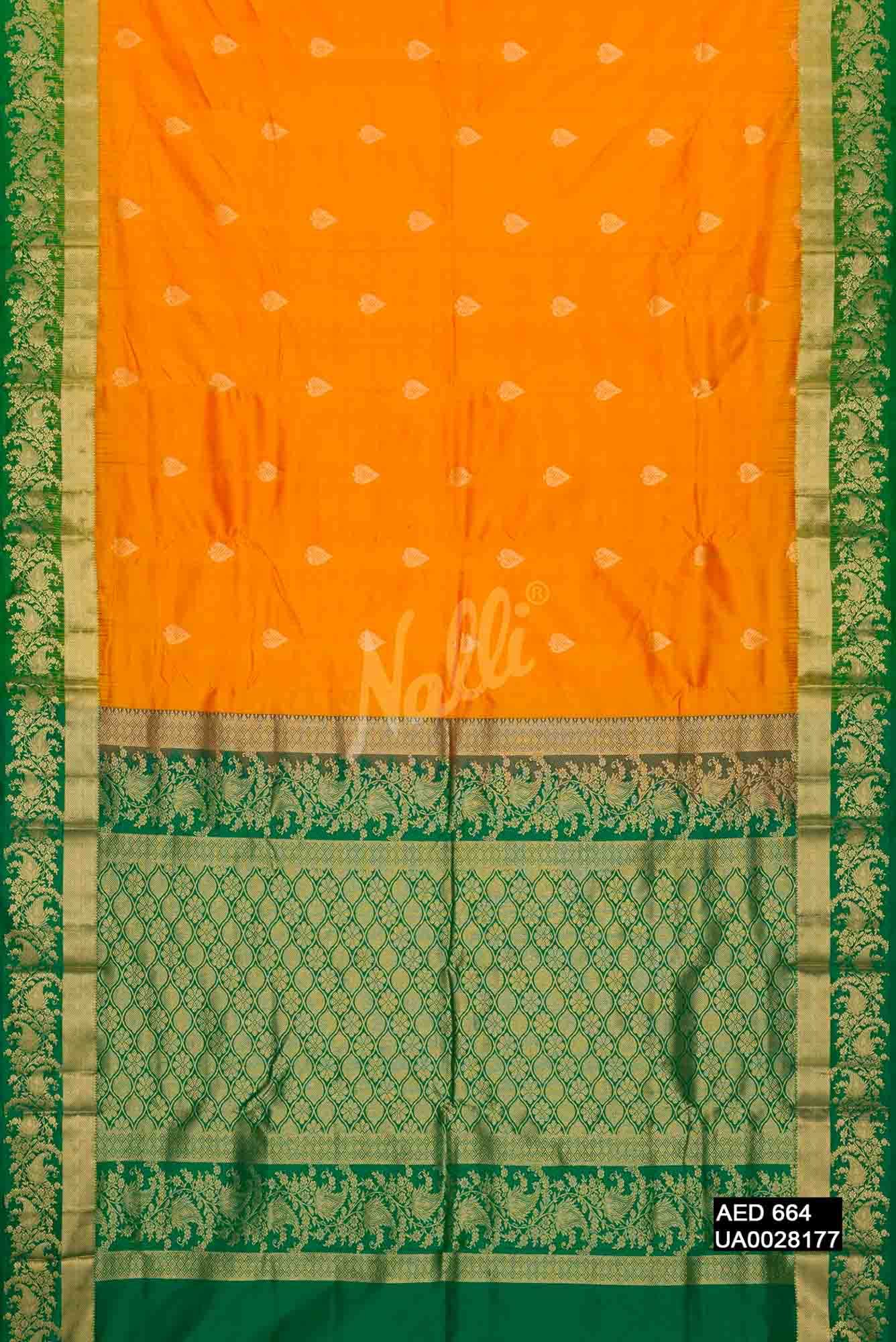 Orange Kanchipuram Silk Saree