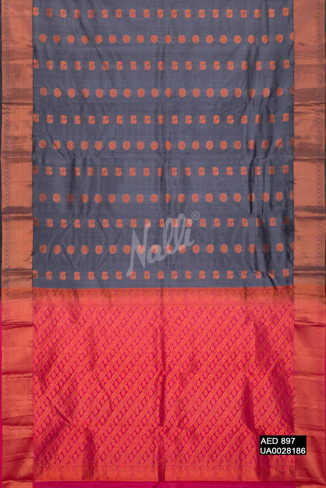 Grey Kanchipuram Silk Saree