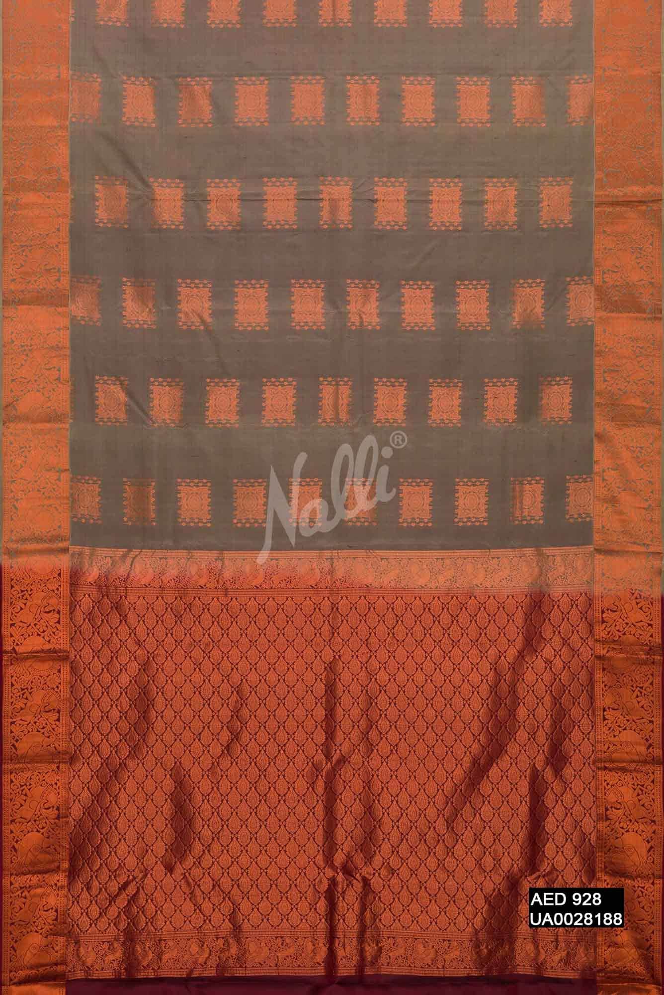 Grey Kanchipuram Silk Saree