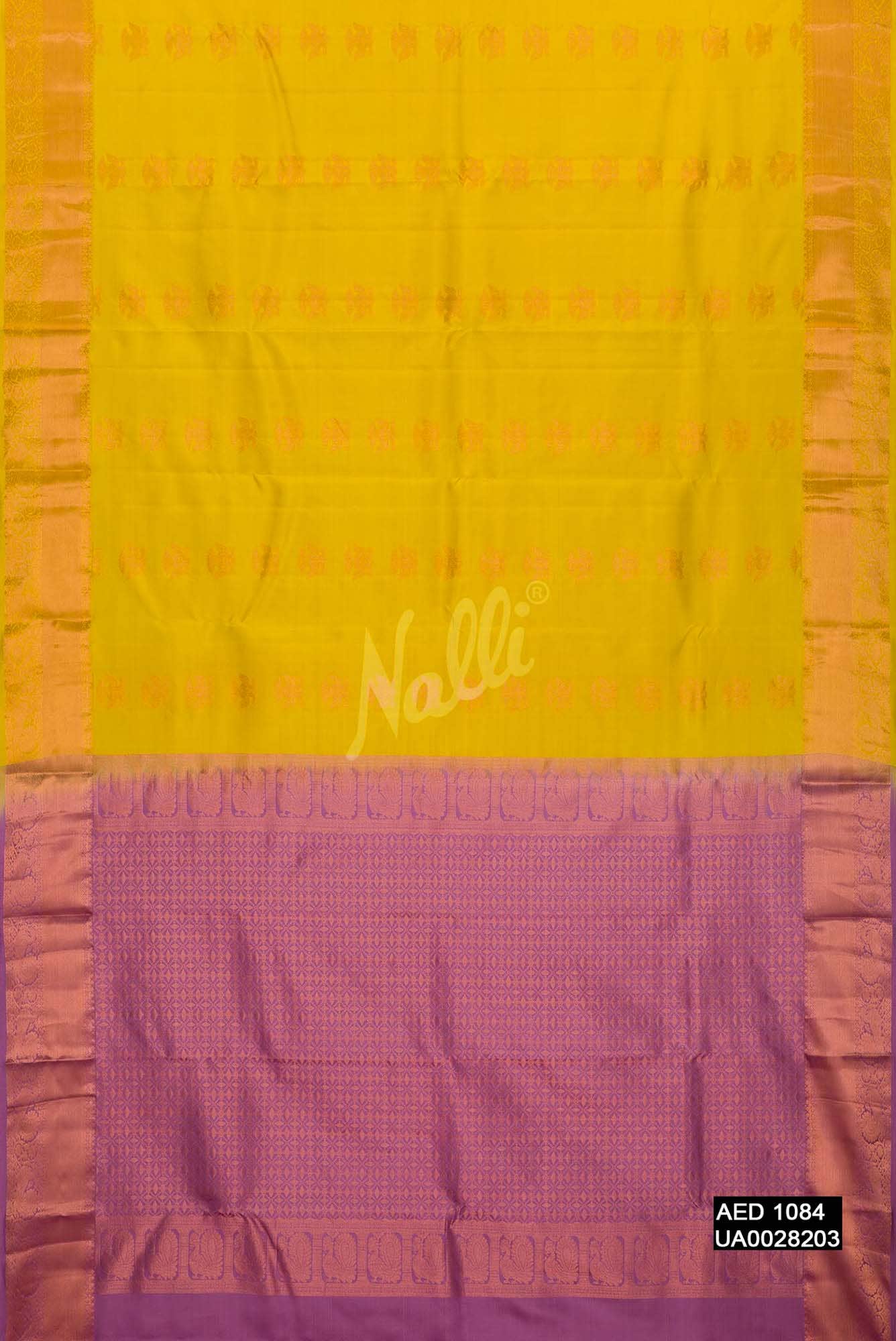 Yellow Kanchipuram Silk Saree