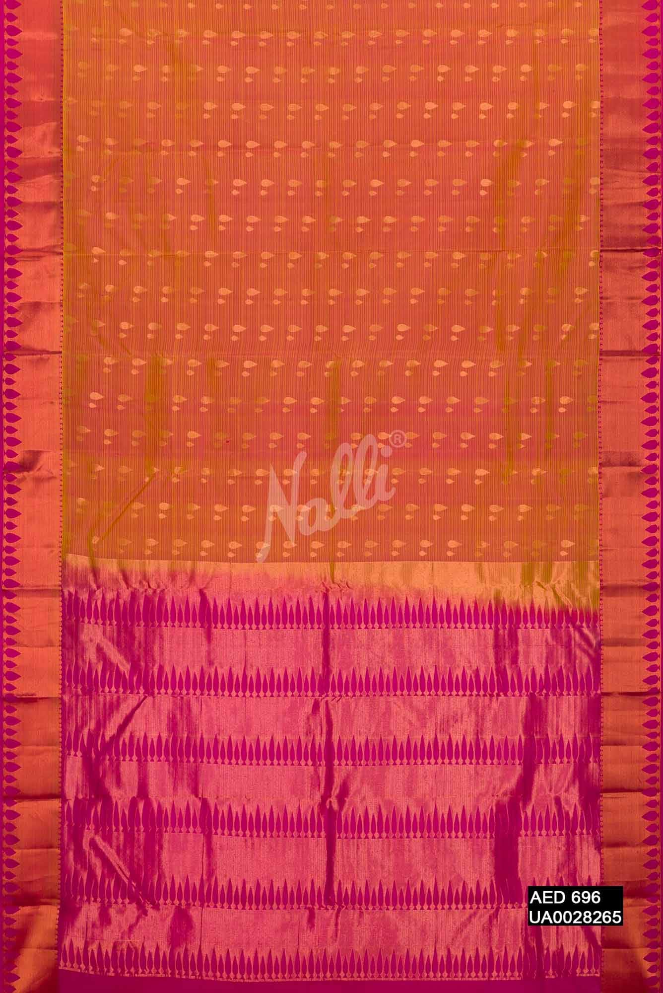 Mustard Kanchipuram Silk Saree