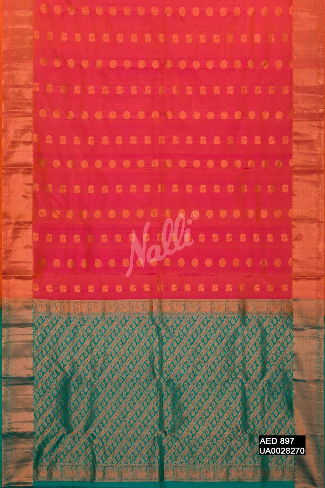 Orange Kanchipuram Silk Saree