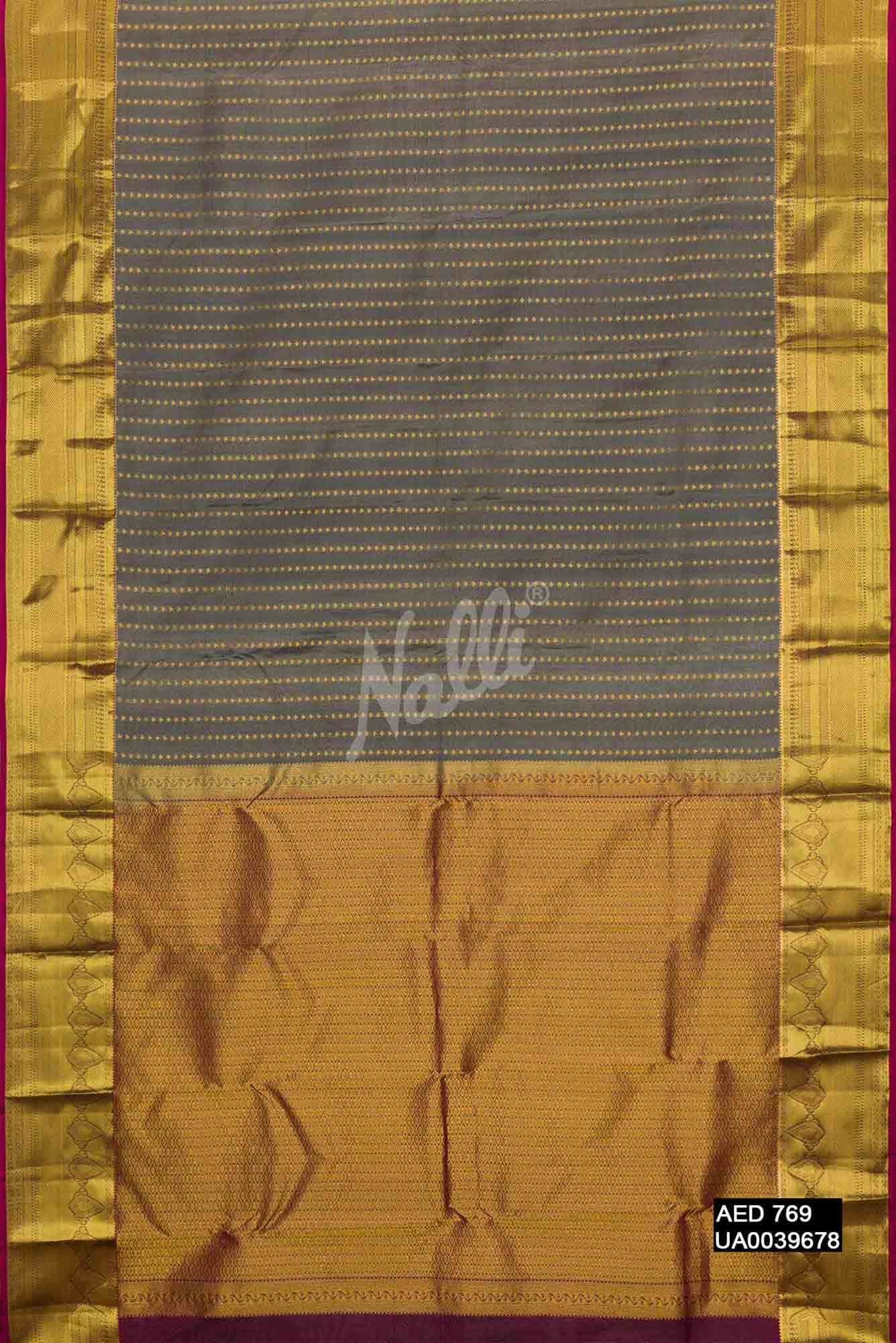 Grey Kanchipuram Silk Saree