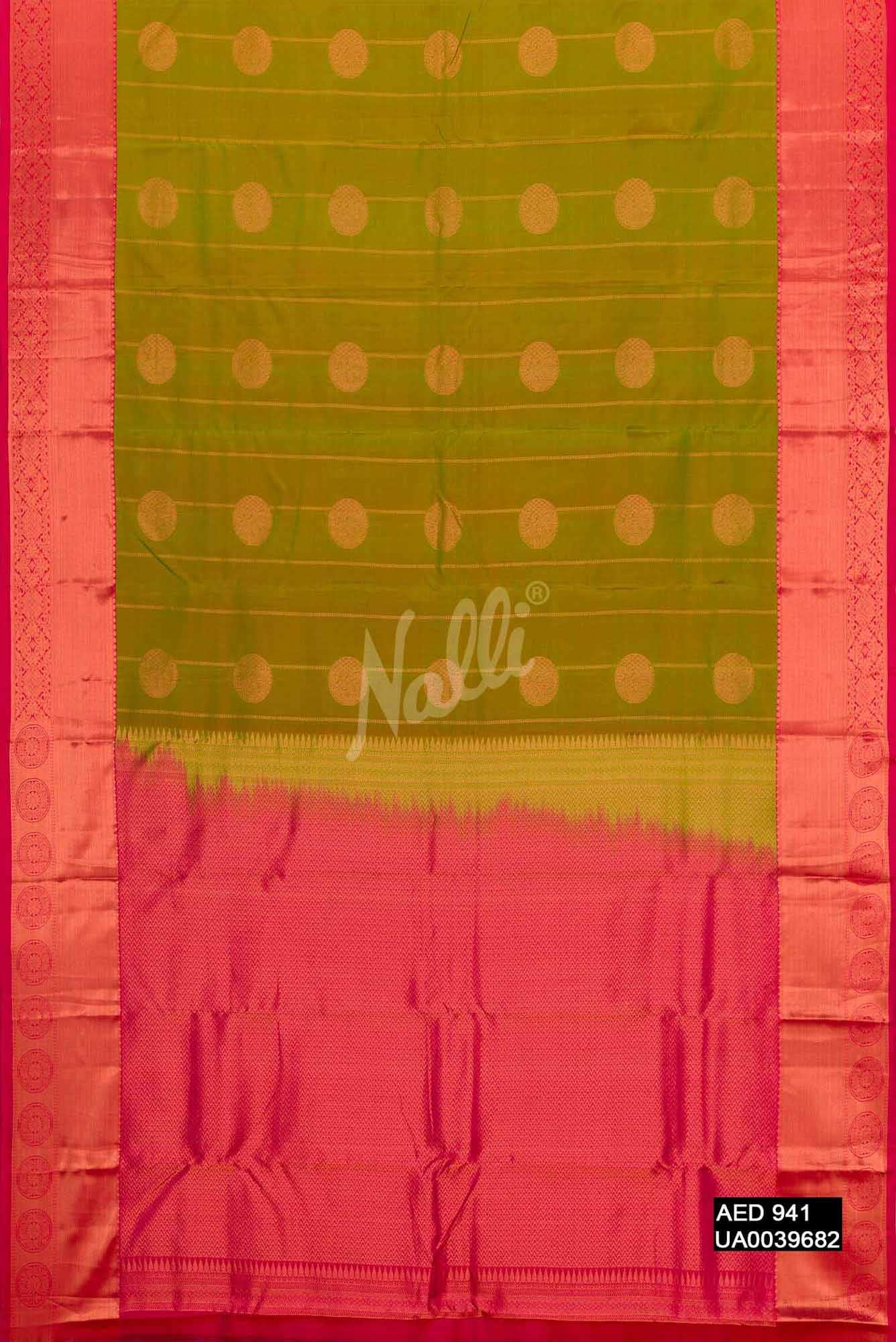Mehandi Green Kanchipuram Silk Saree