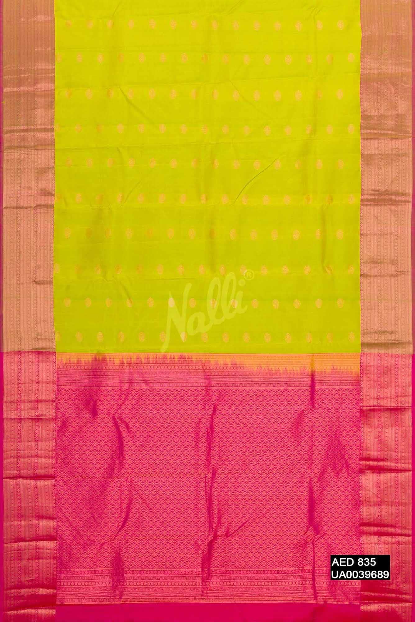 Parrot Green Kanchipuram Silk Saree