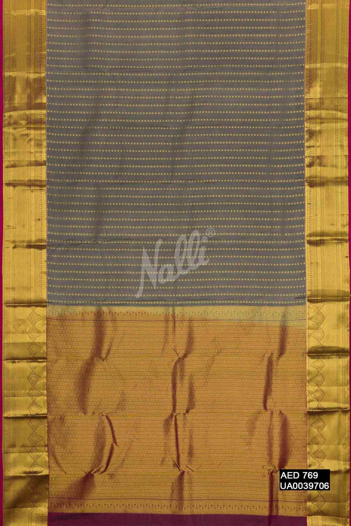 Grey Kanchipuram Silk Saree