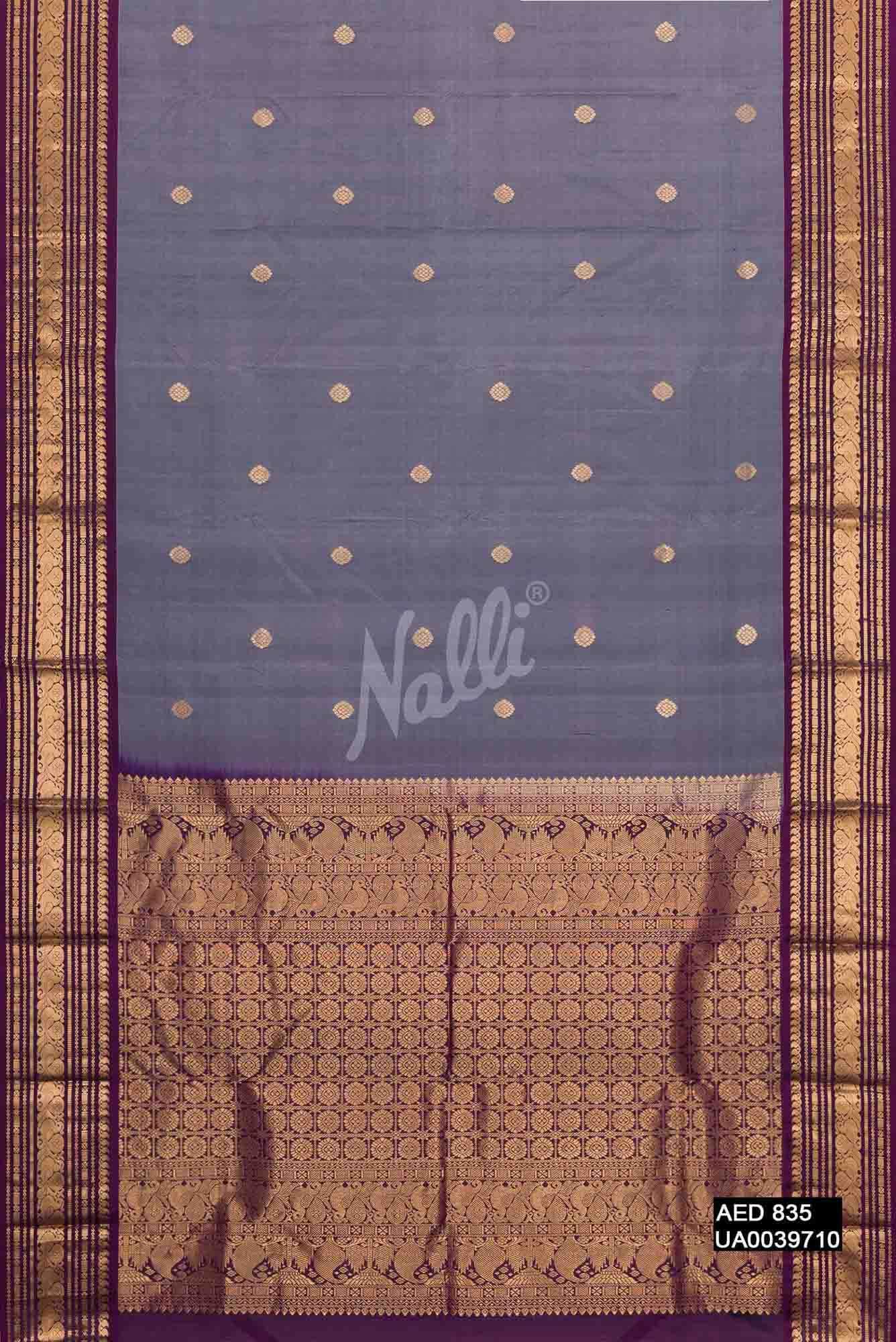 Grey Kanchipuram Silk Saree