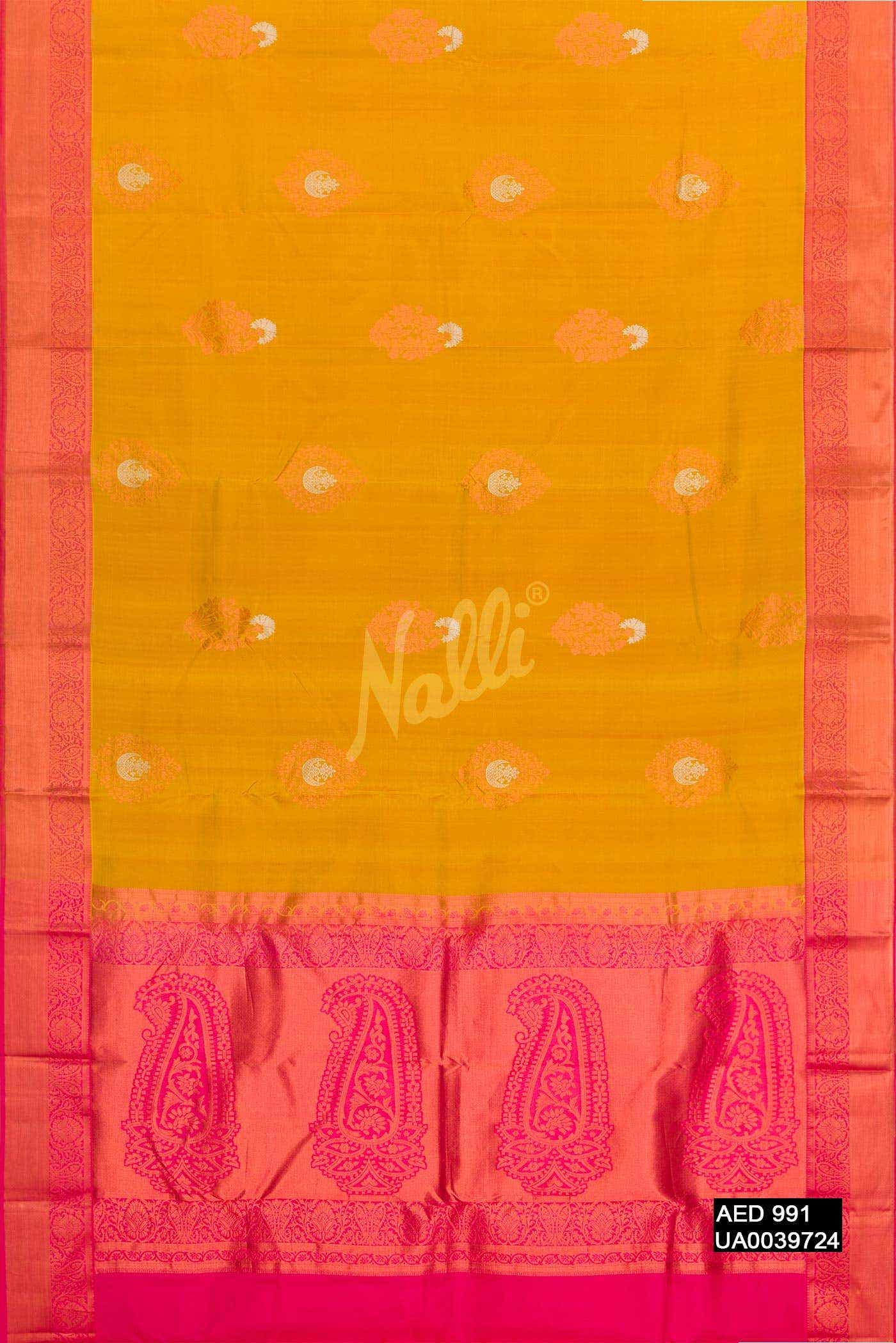 Mustard Kanchipuram Silk Saree