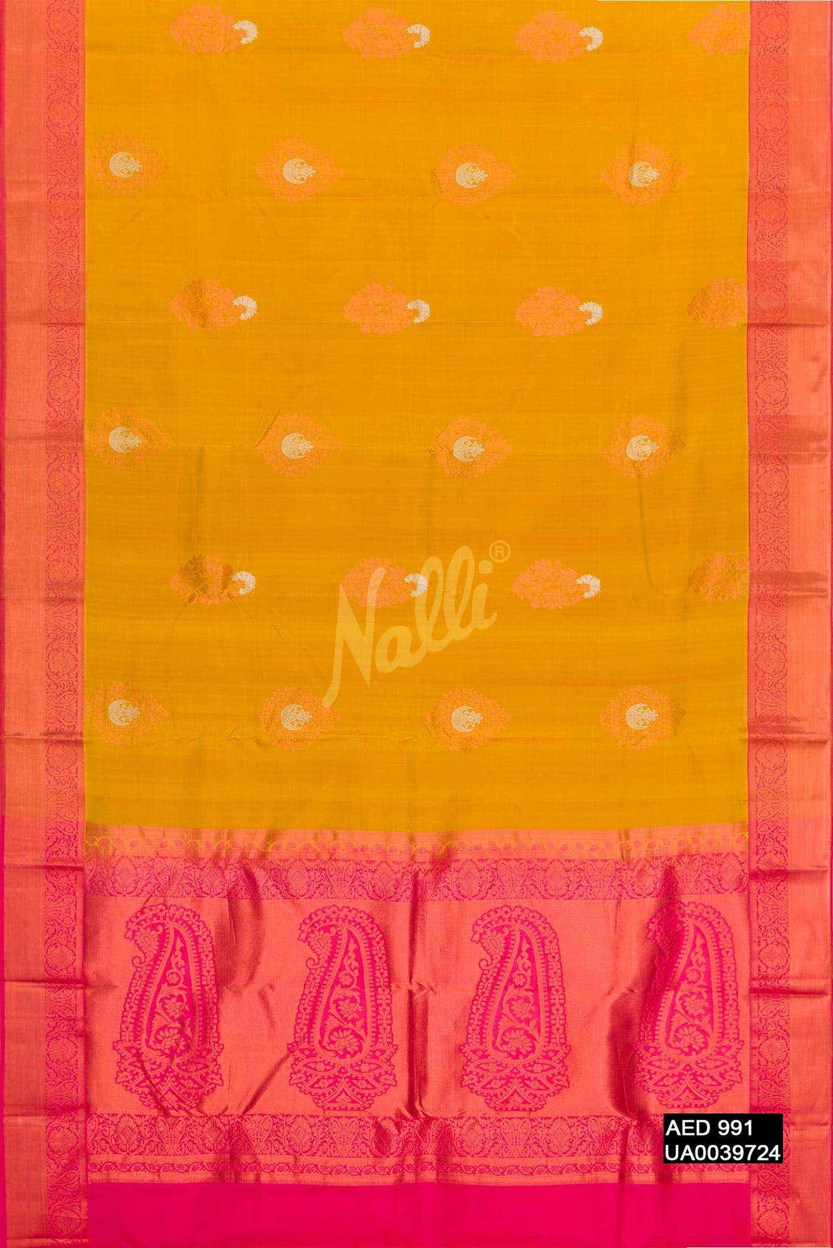 Mustard Kanchipuram Silk Saree