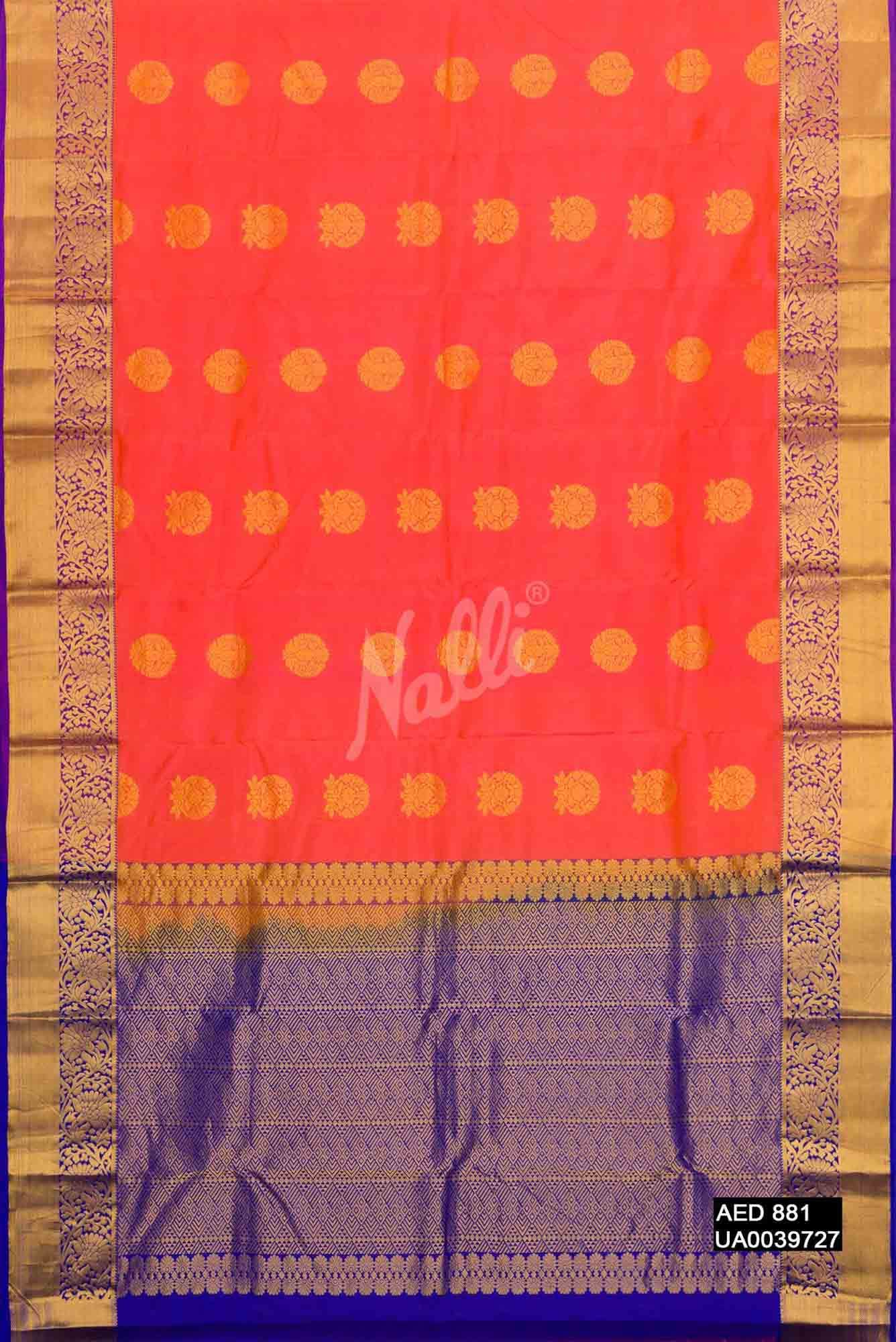 Orange Kanchipuram Silk Saree