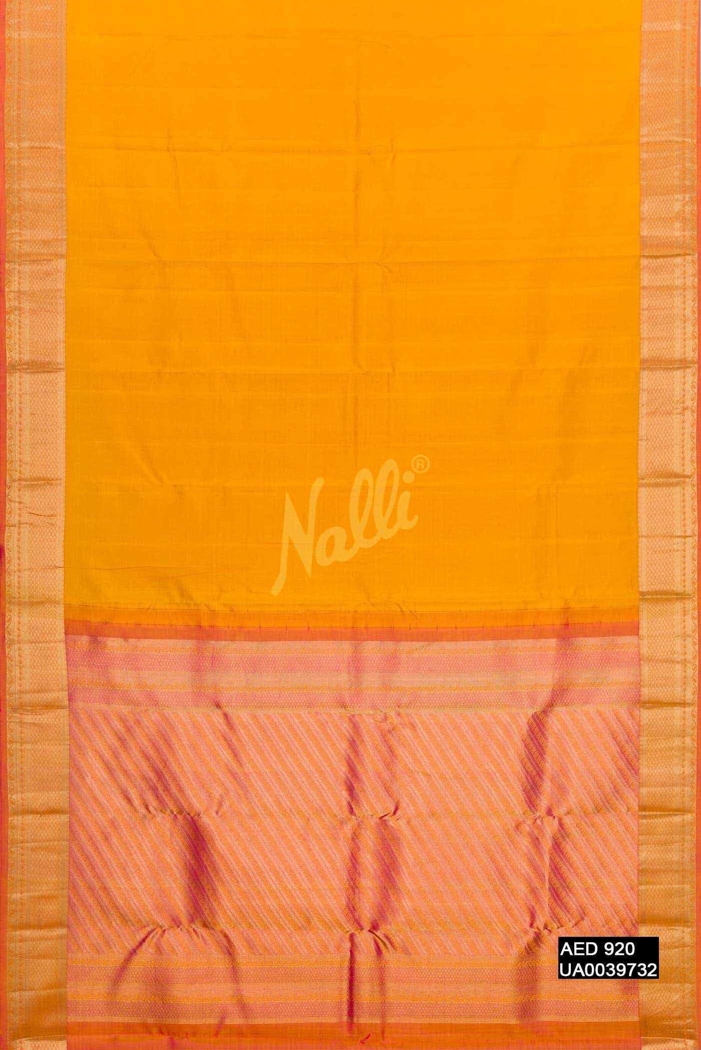 Mustard Kanchipuram Silk Saree