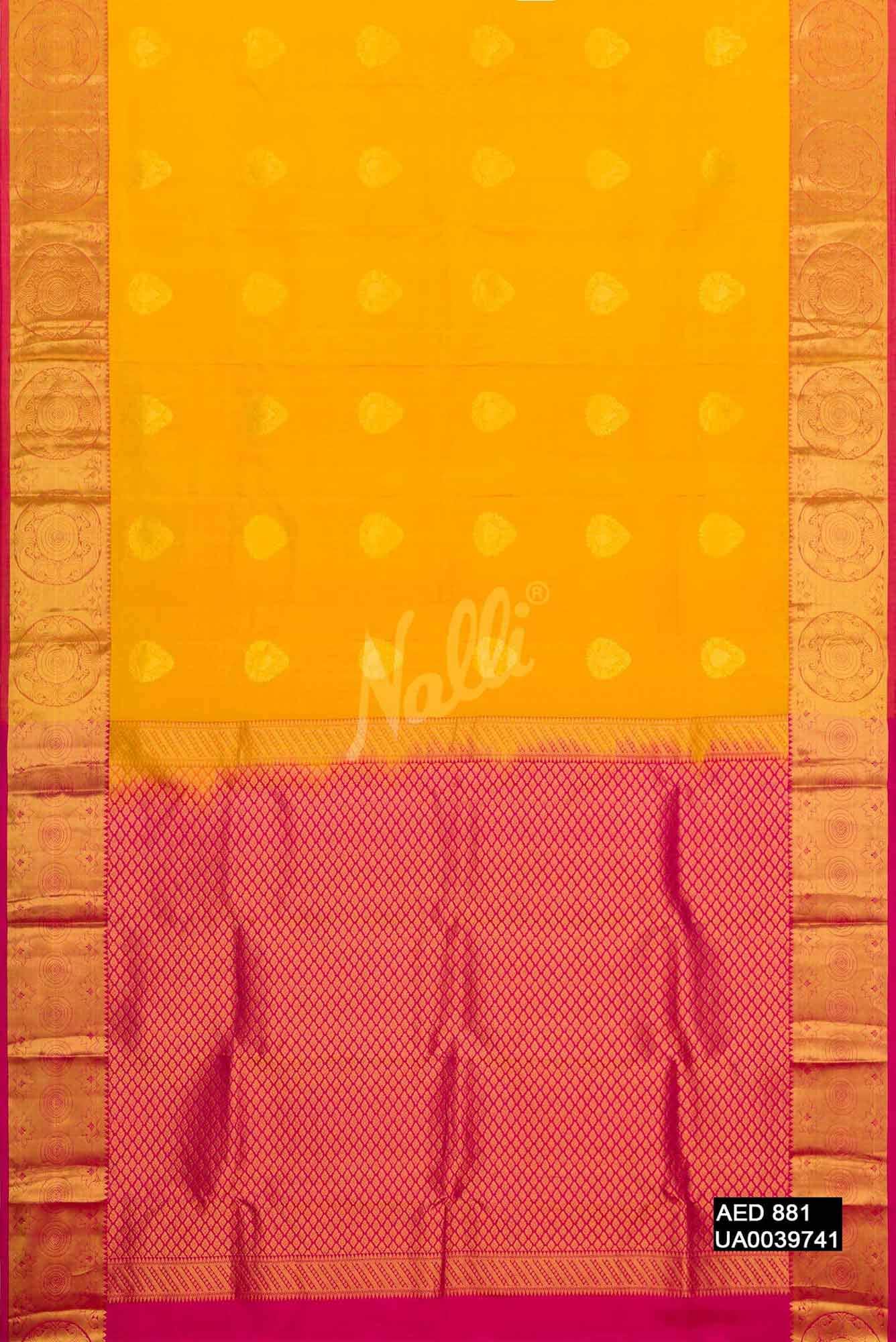 Yellow Kanchipuram Silk Saree
