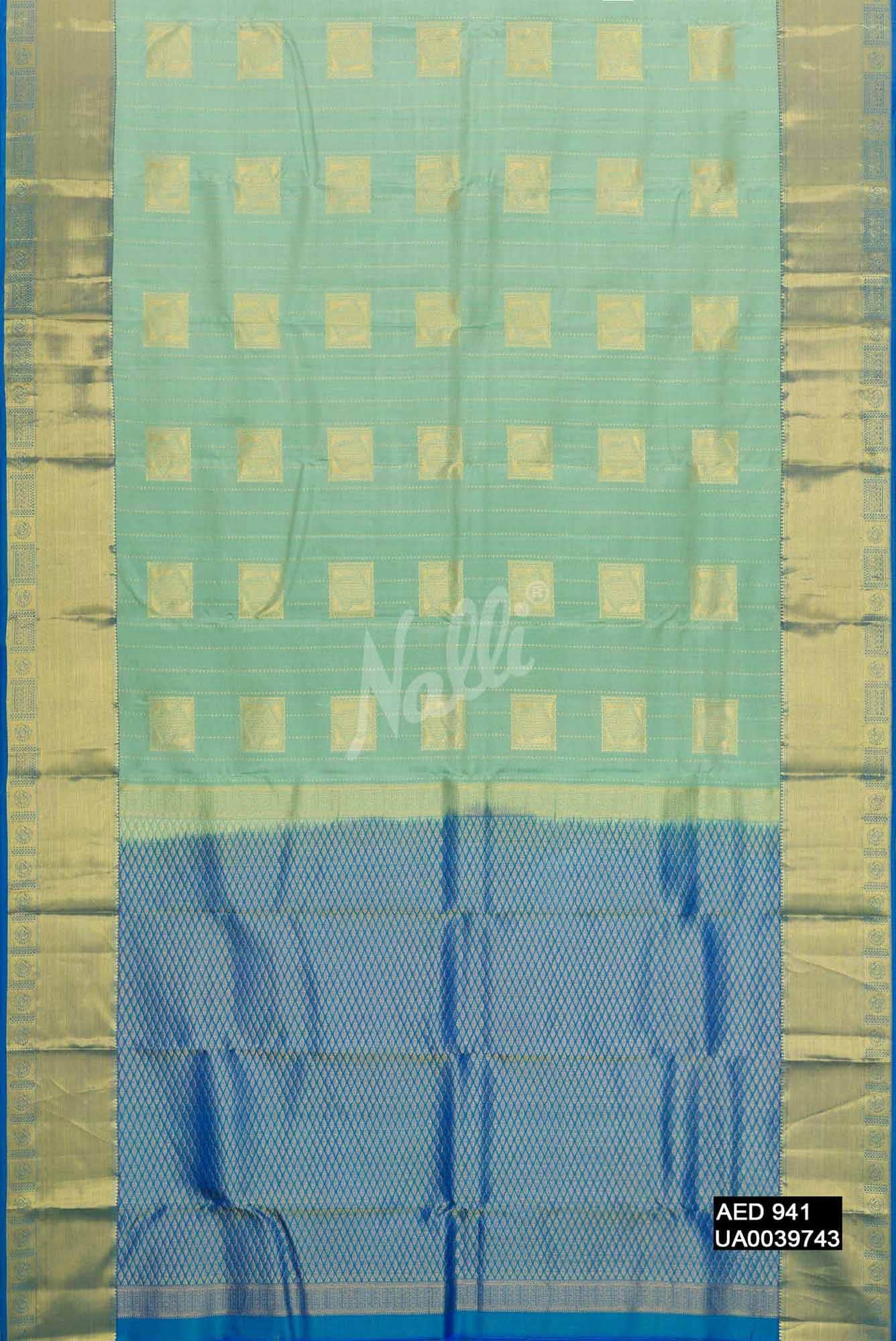 Pista Green Kanchipuram Silk Saree