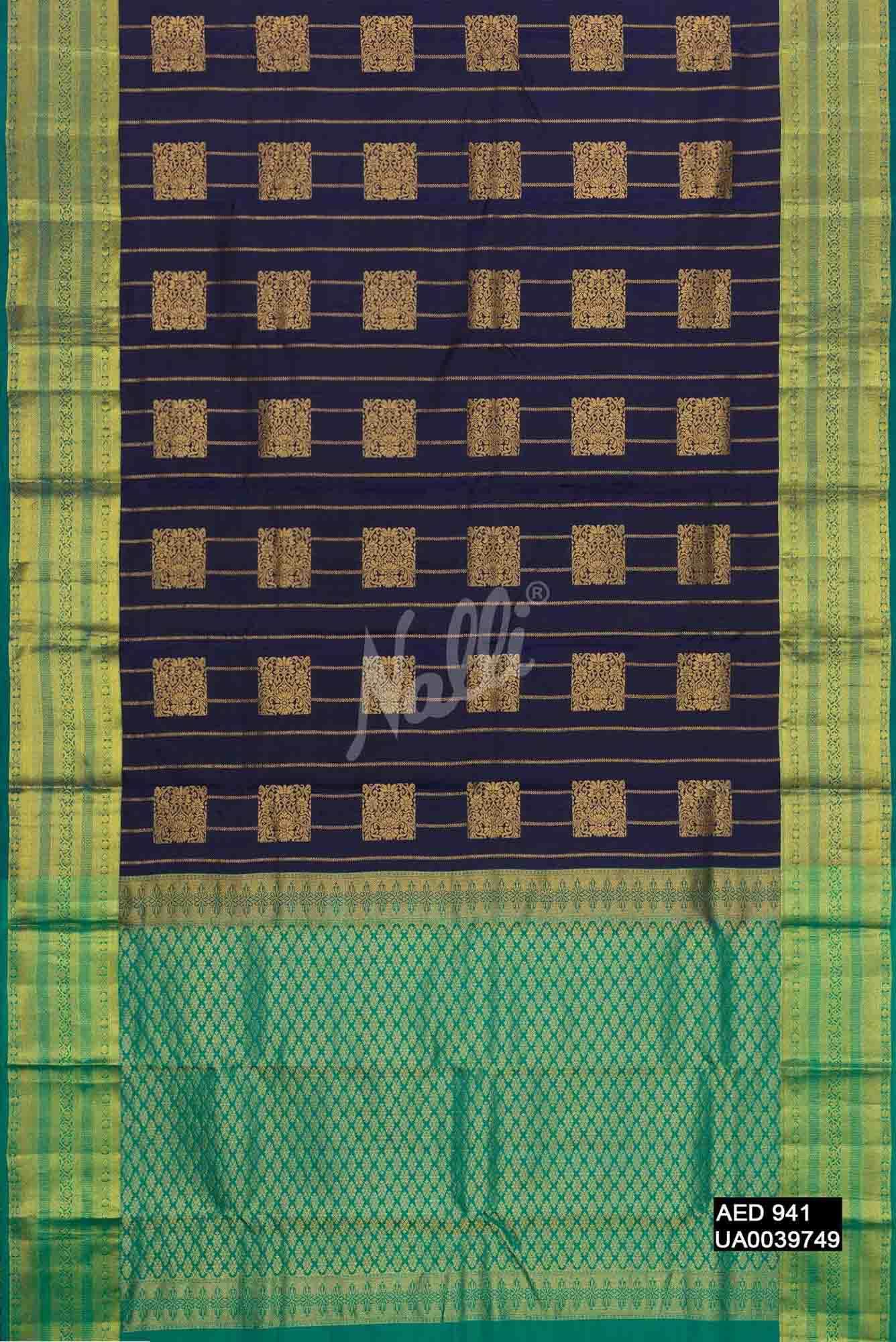 Navy Blue Kanchipuram Silk Saree