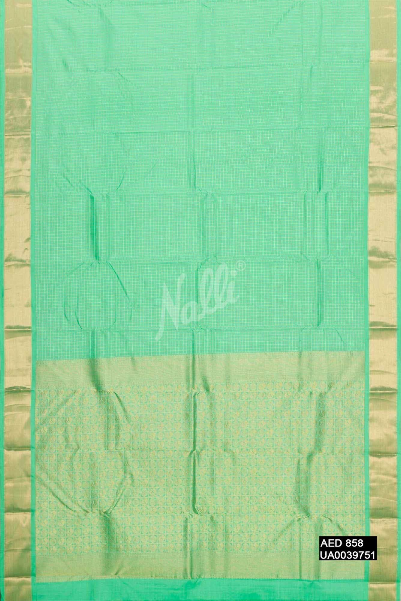Sea Green Kanchipuram Silk Saree