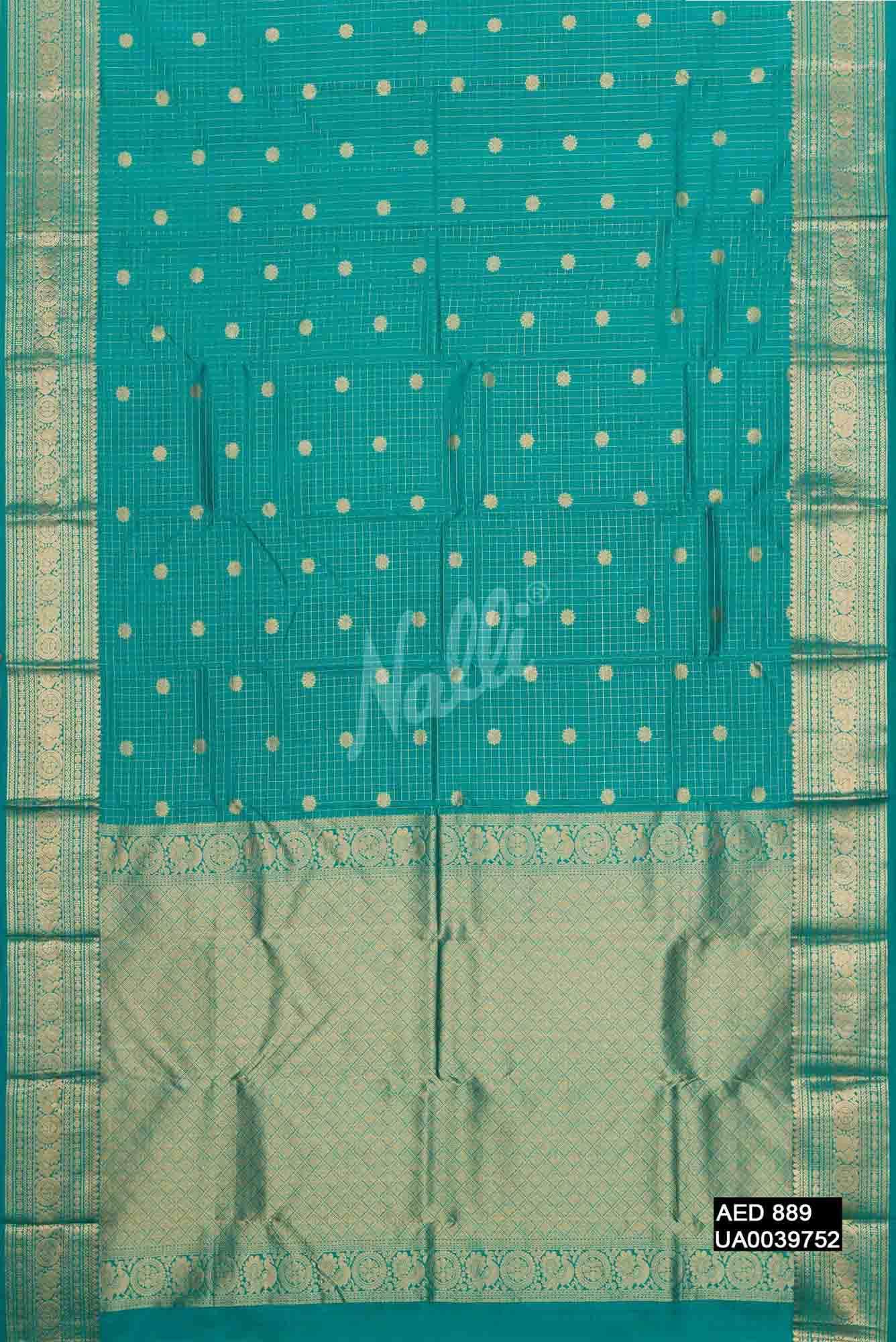 Peacock Blue Kanchipuram Silk Saree