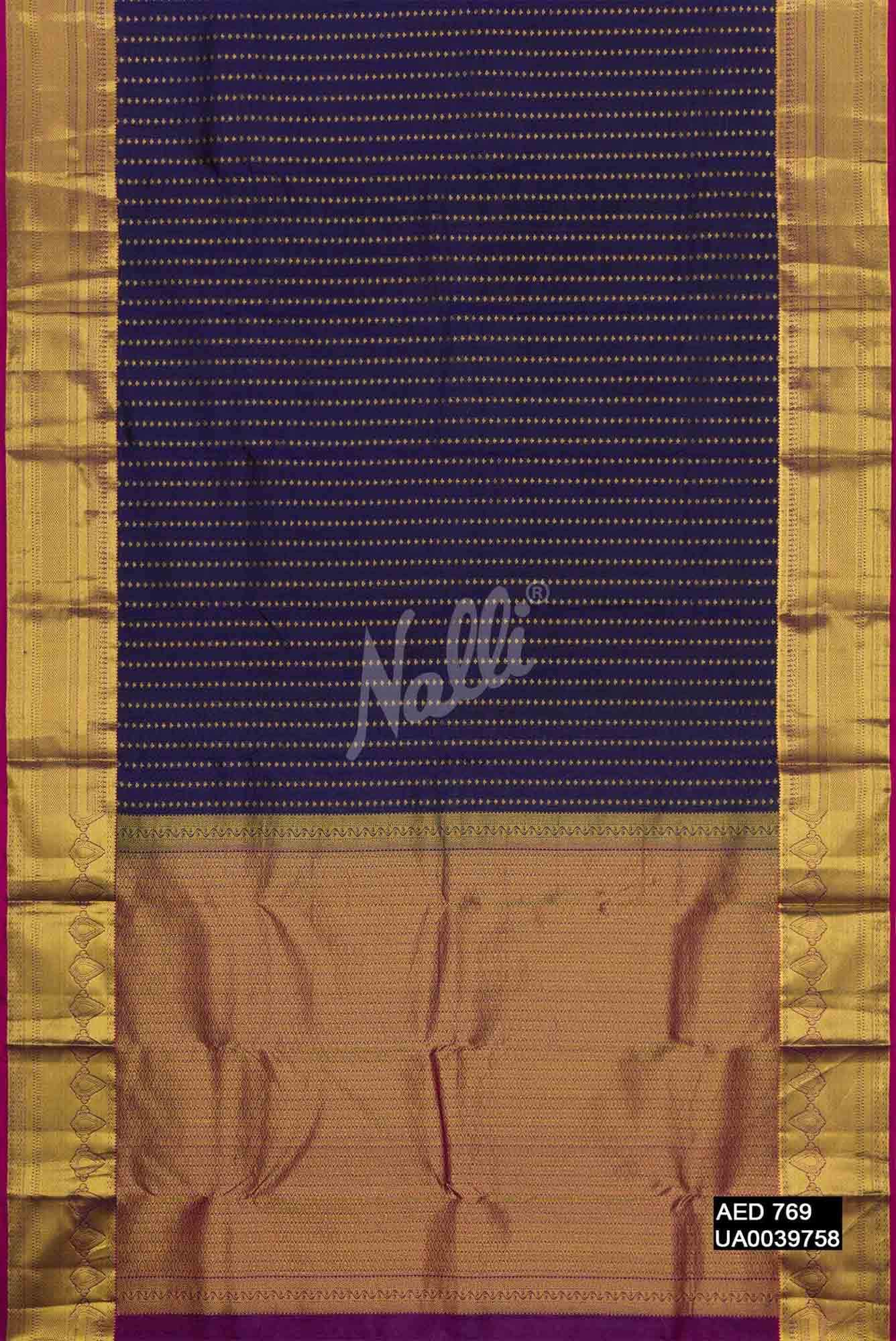 Navy Blue Kanchipuram Silk Saree