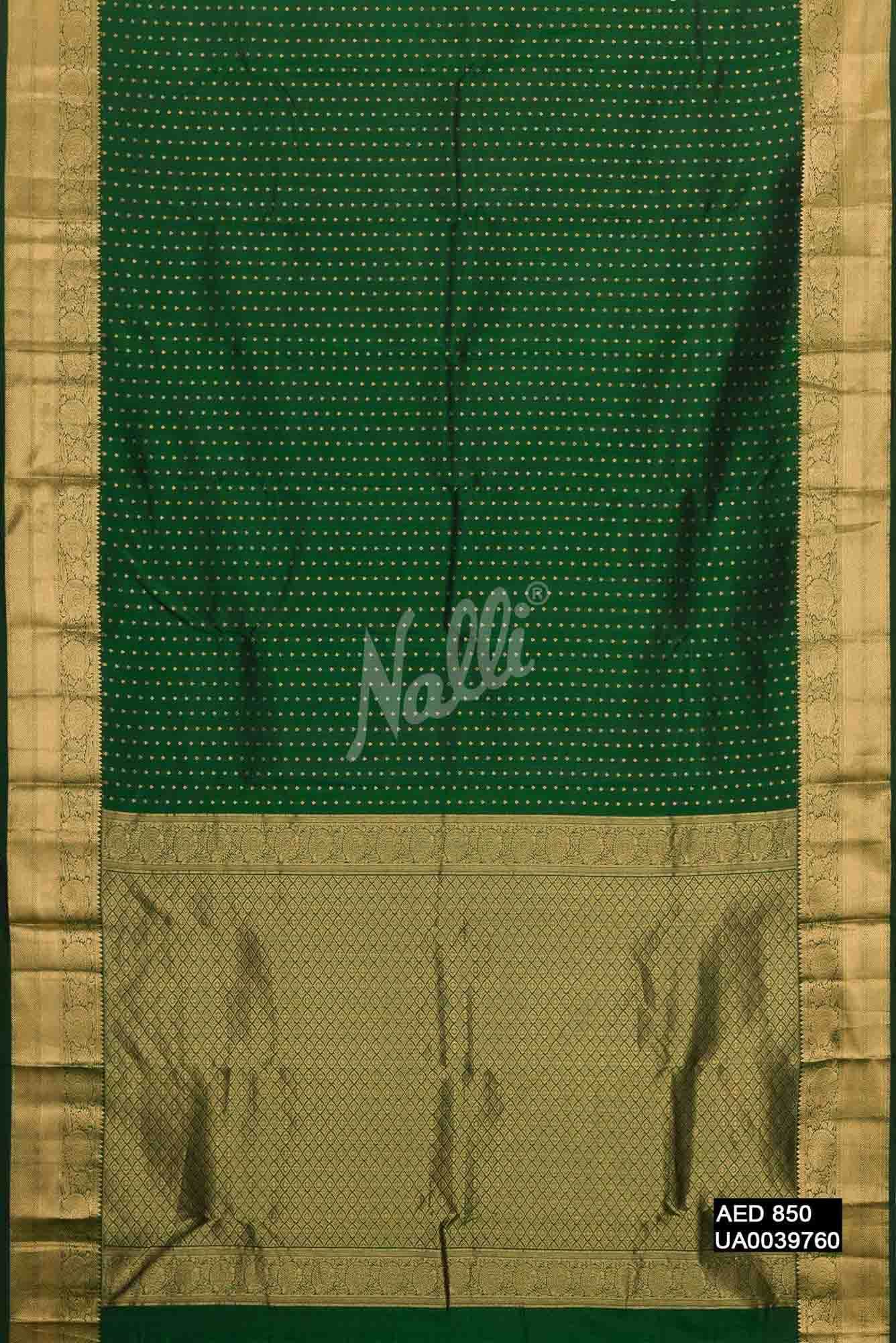 Bottle Green Kanchipuram Silk Saree