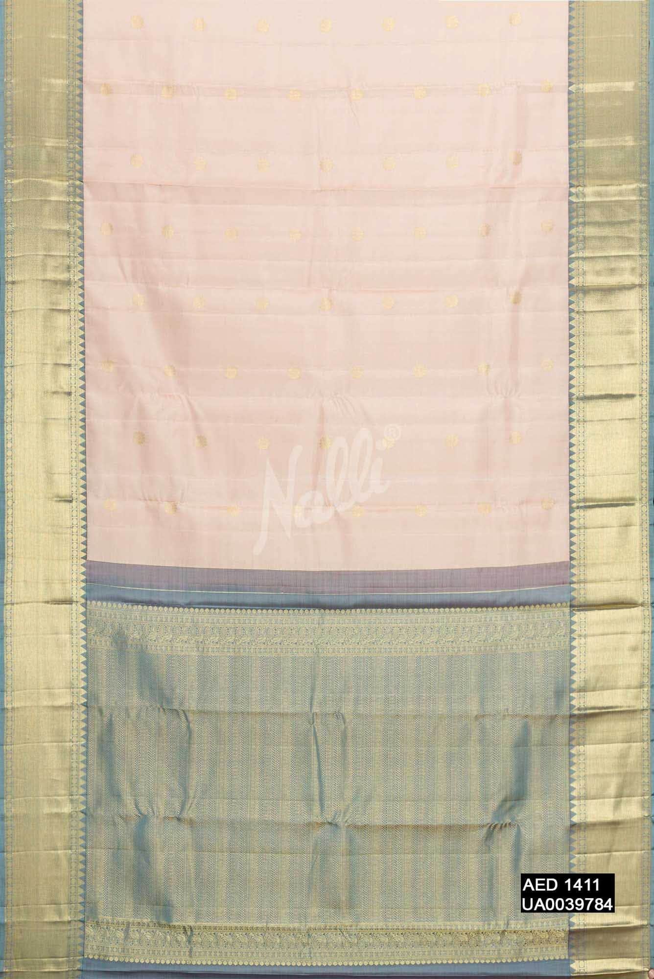 Golden Peach Kanchipuram Silk Saree