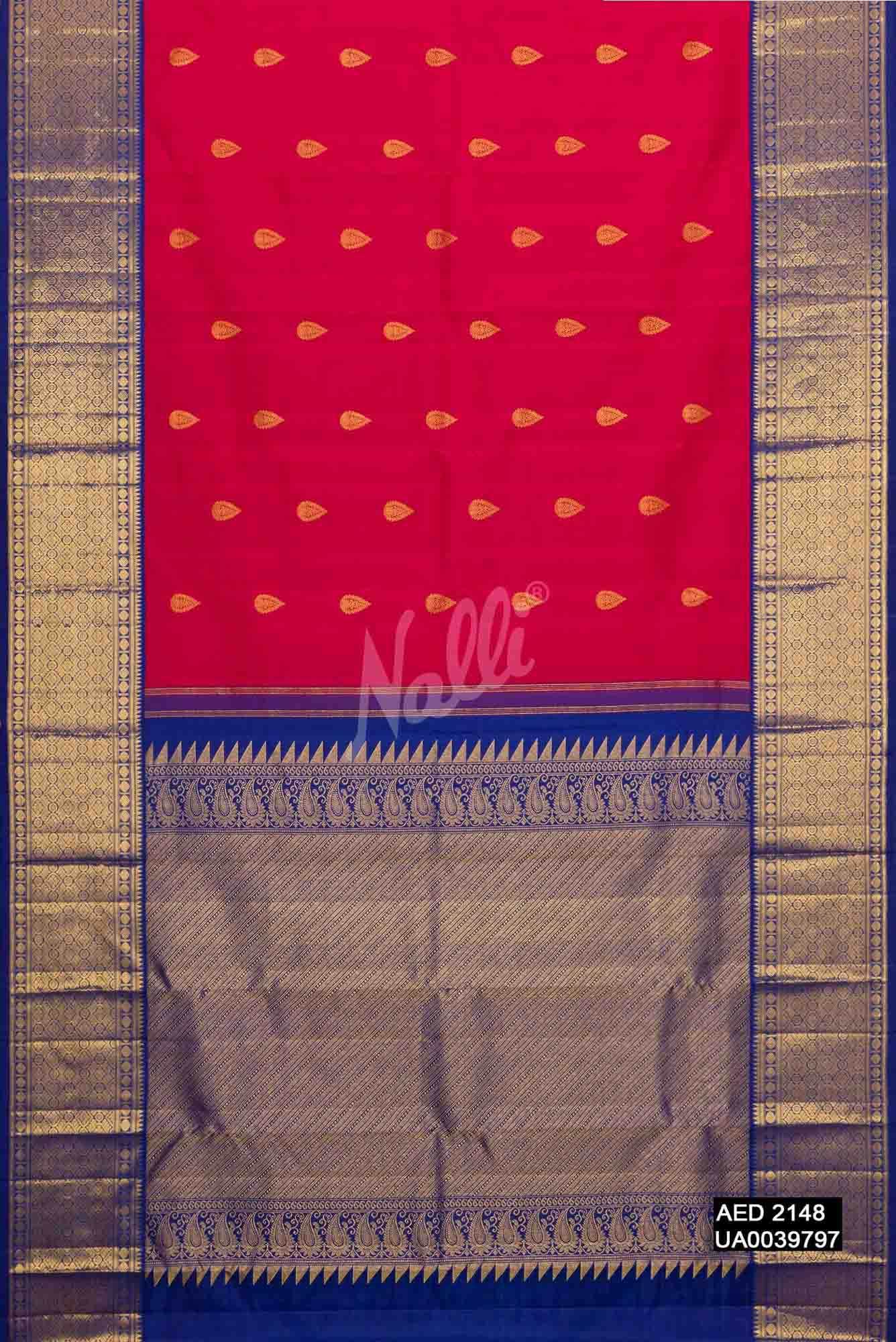 Maroon Kanchipuram Silk Saree