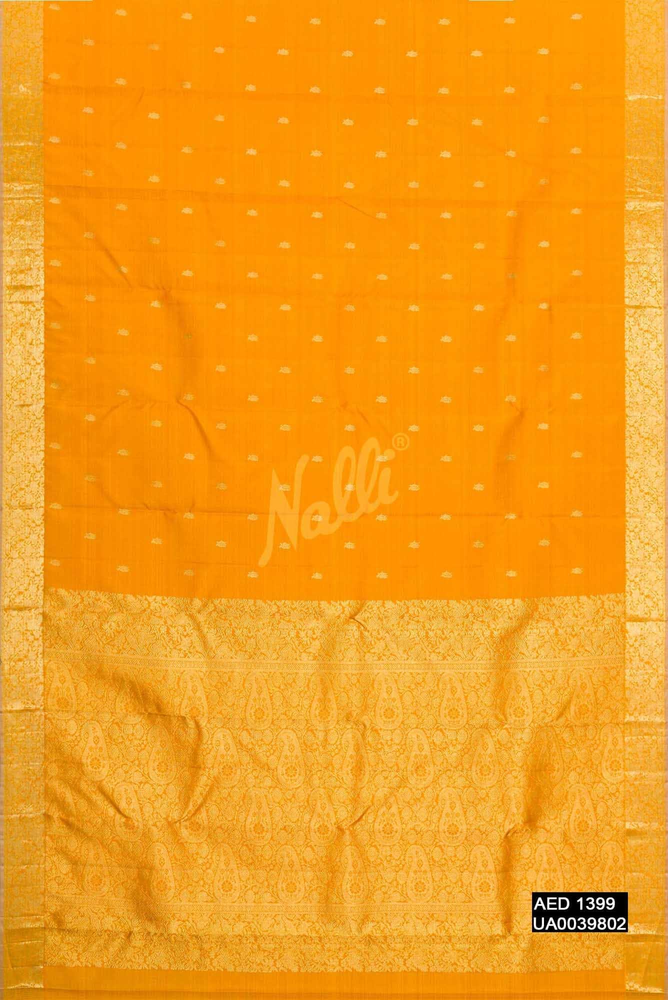 Mustard Kanchipuram Silk Saree