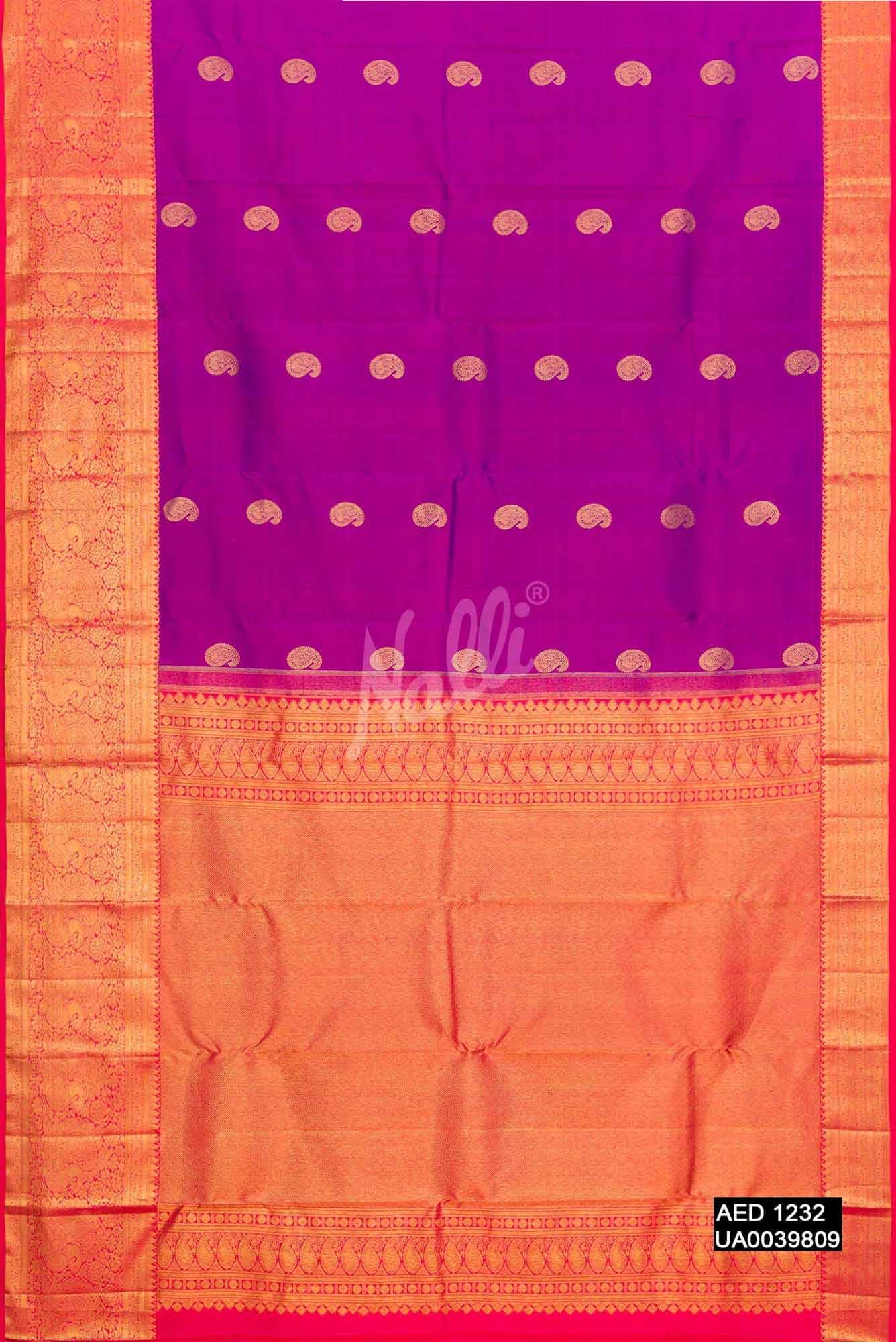 Purple Kanchipuram Silk Saree