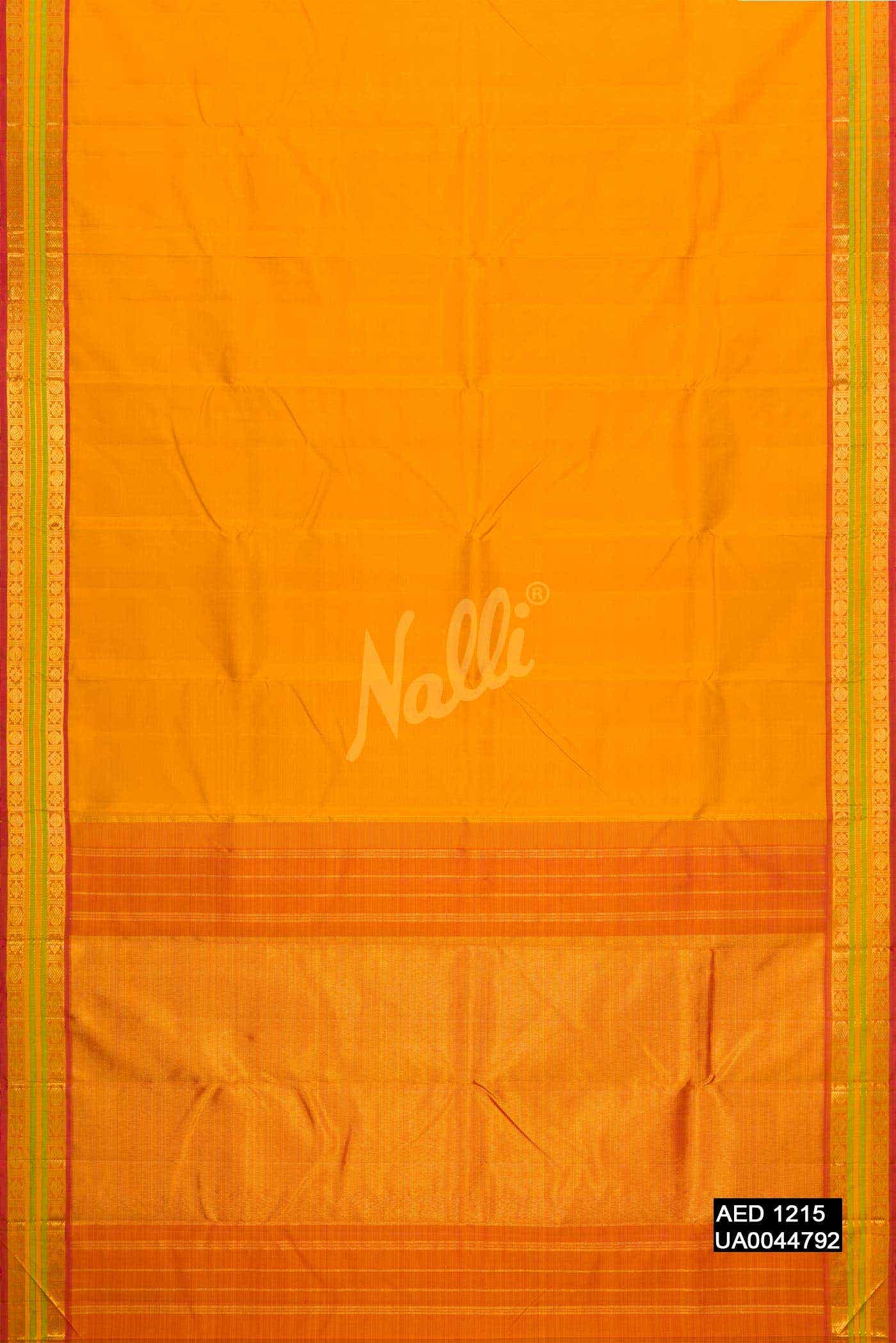 Mustard Kanchipuram Silk Saree