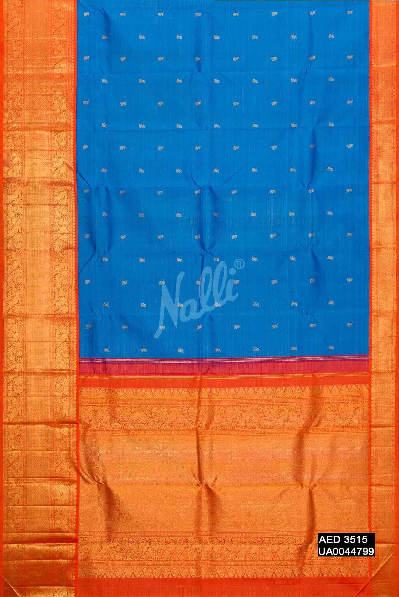 Sky Blue Kanchipuram Silk Saree