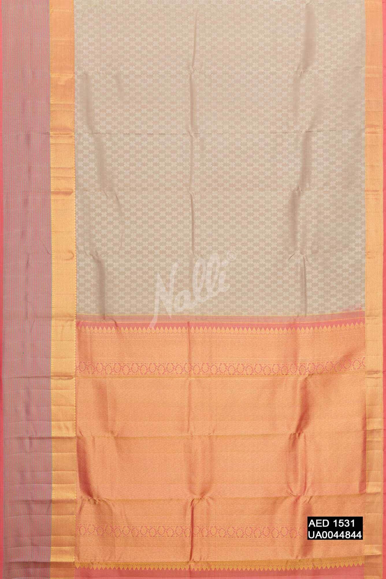 Beige Kanchipuram Silk Saree