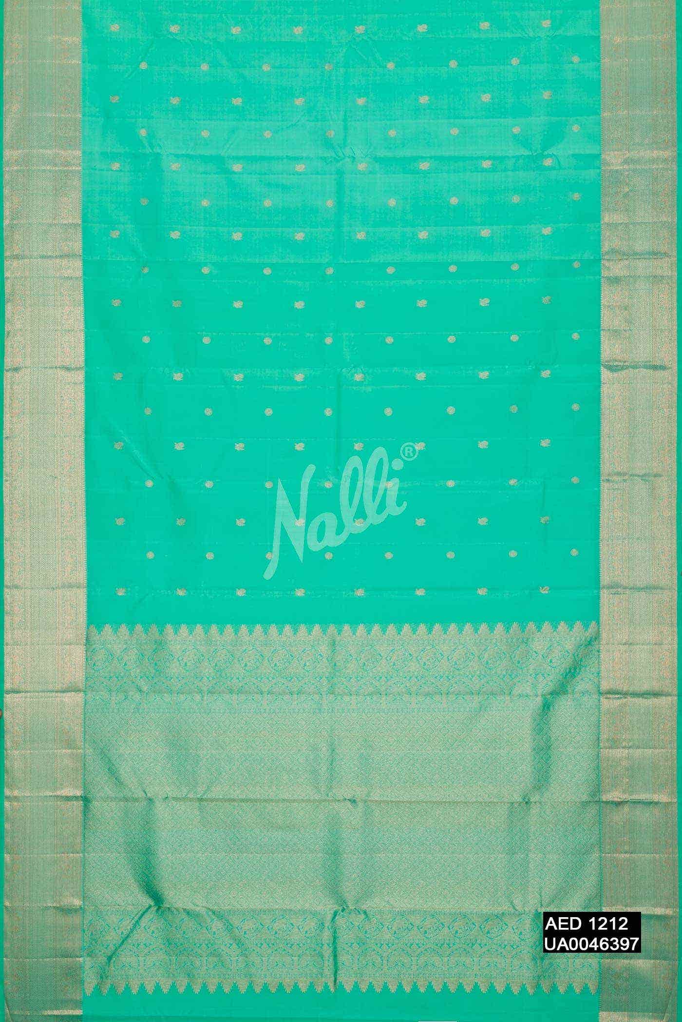 Sea Green Kanchipuram Silk Saree