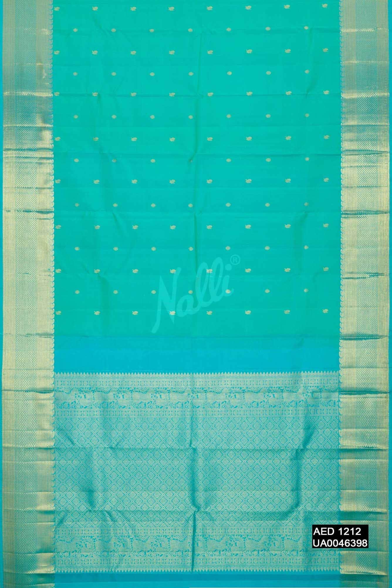 Sea Green Kanchipuram Silk Saree