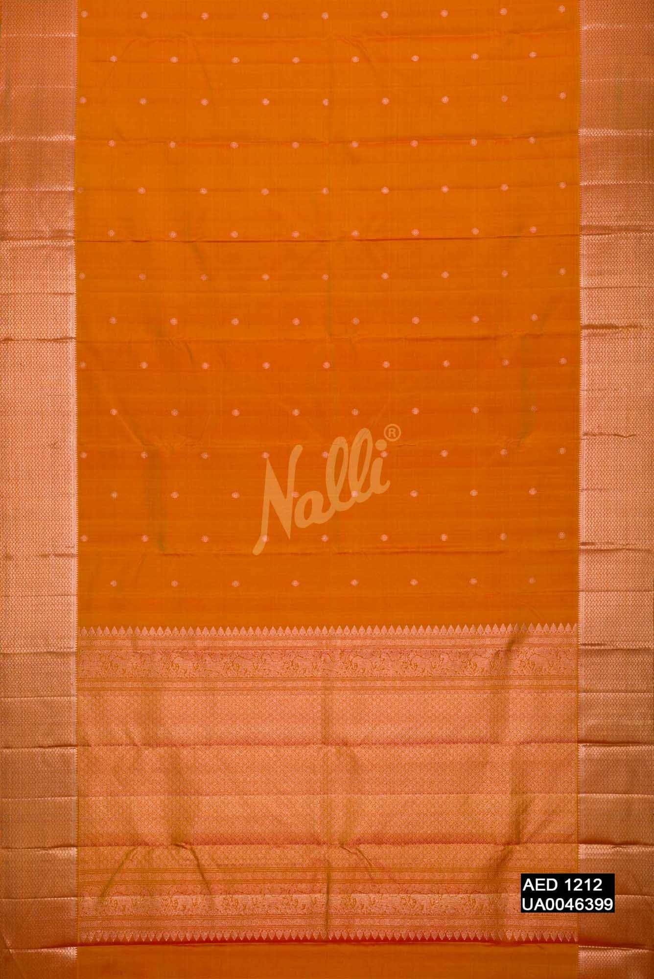Mustard Kanchipuram Silk Saree