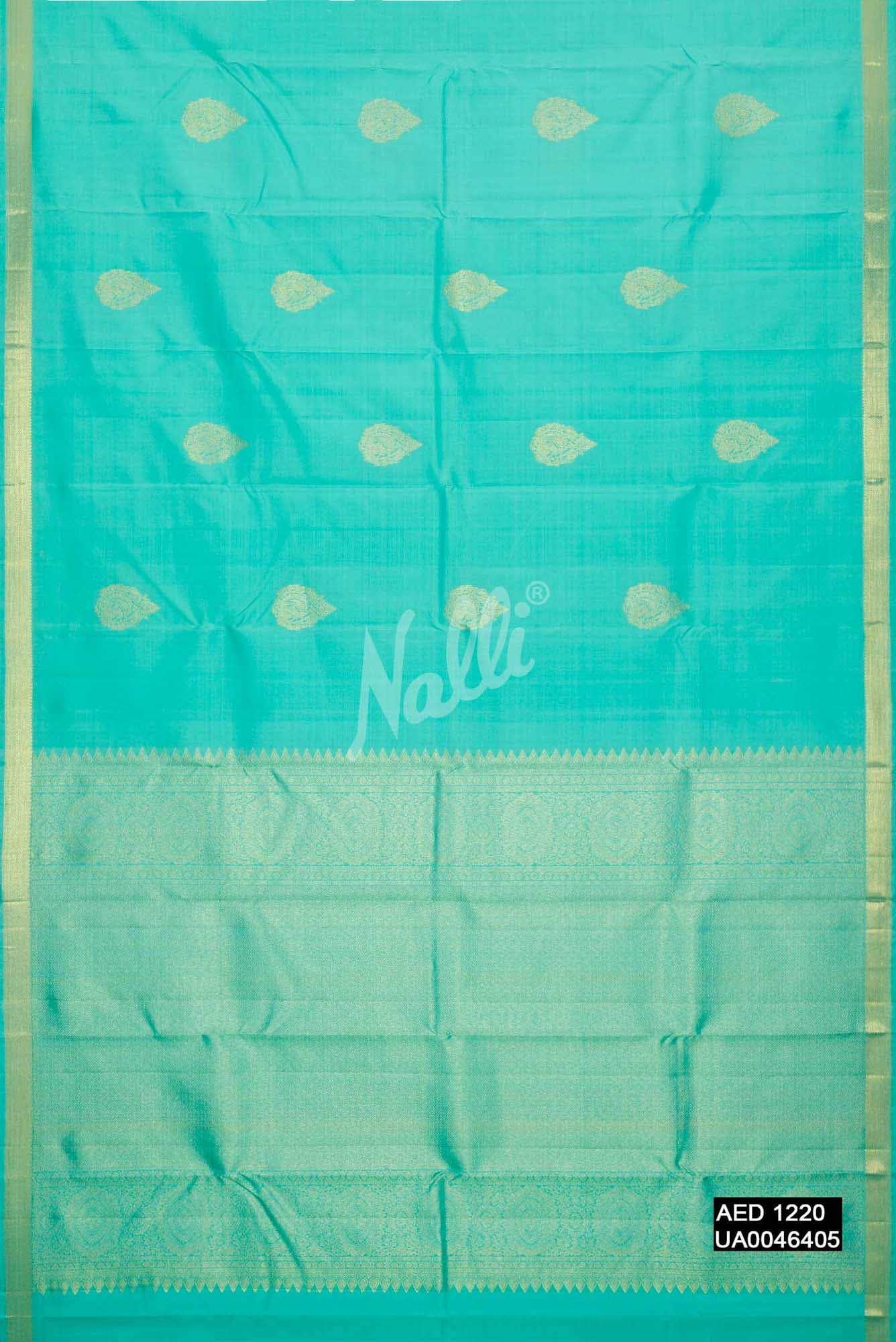 Sea Green Kanchipuram Silk Saree