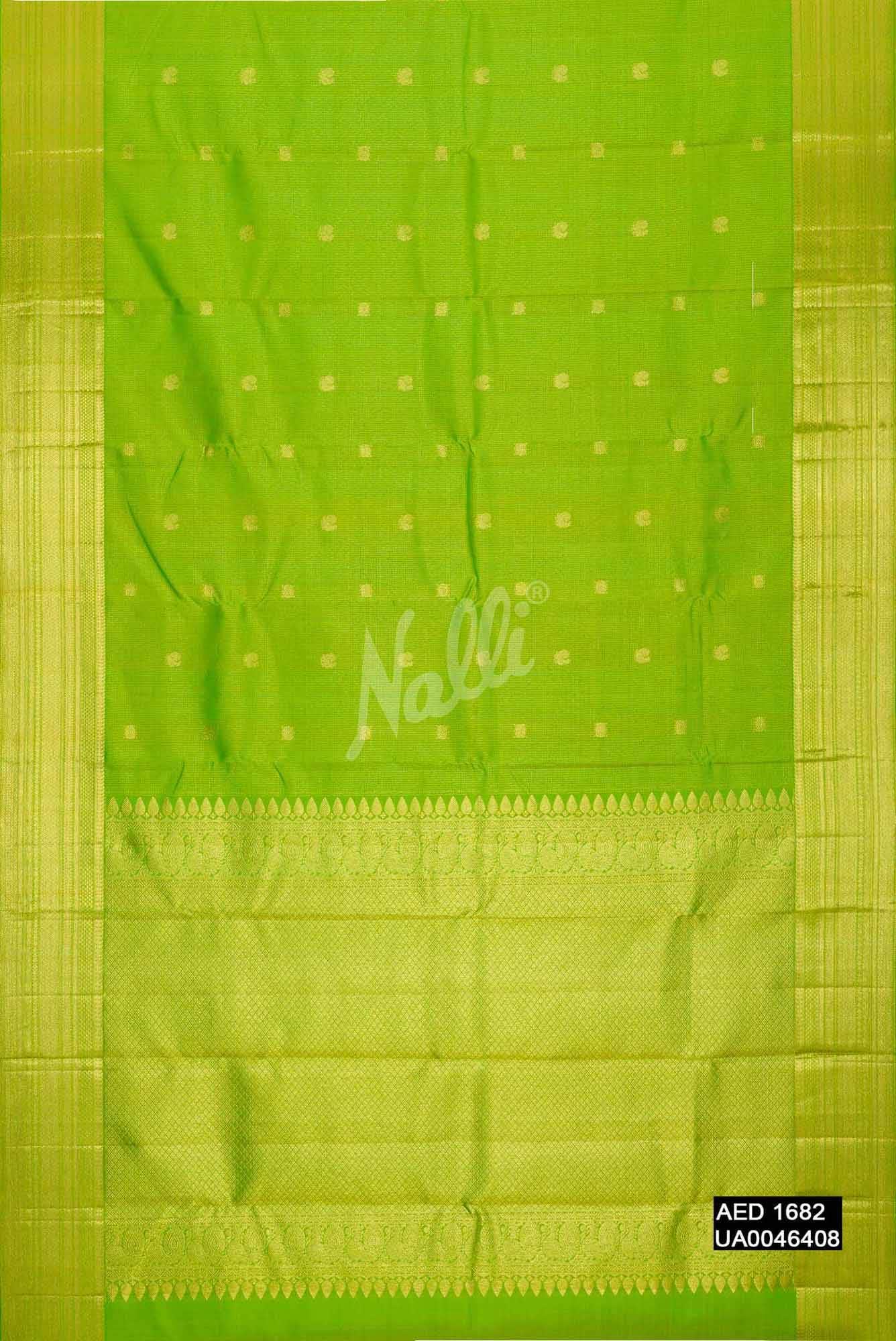 Parrot Green Kanchipuram Silk Saree